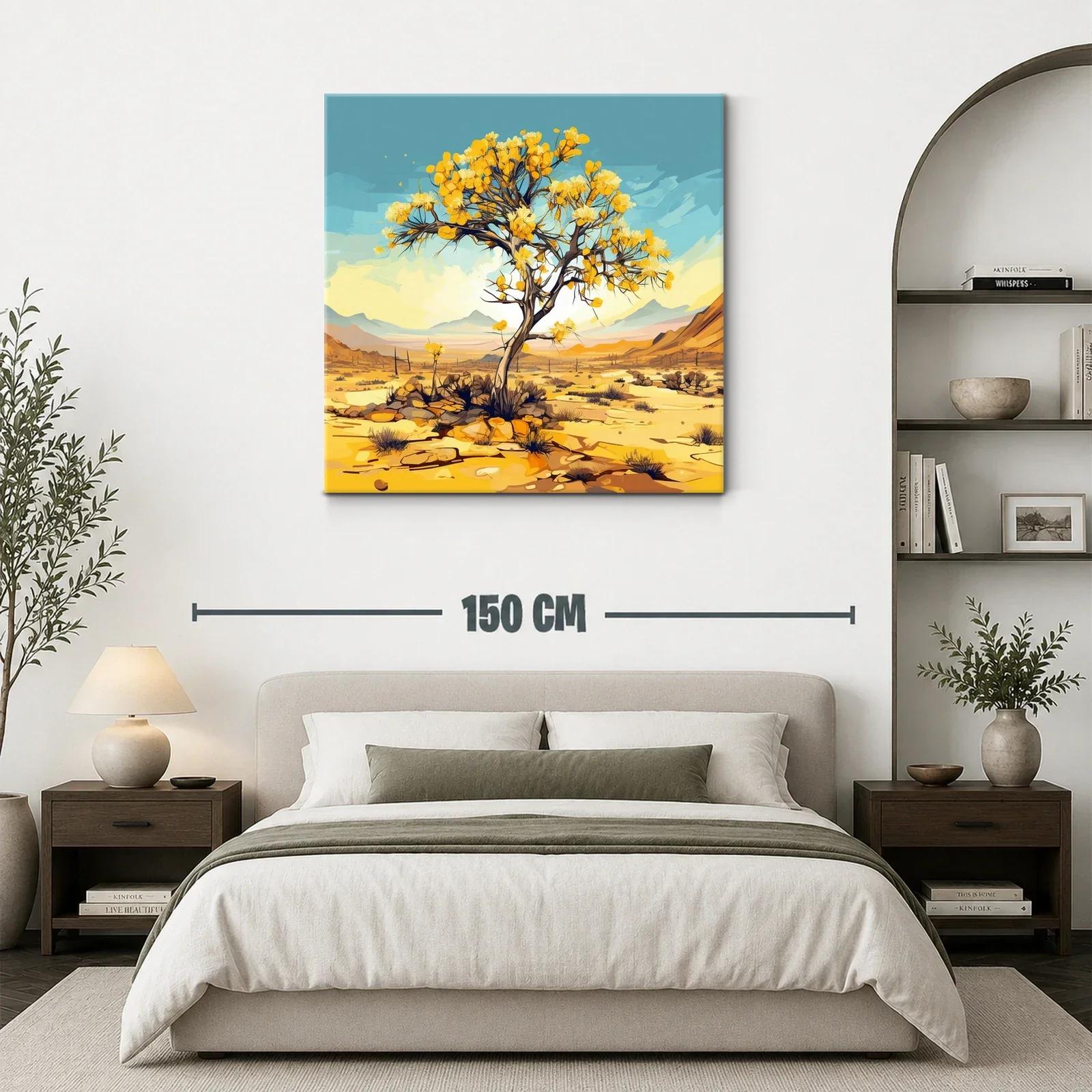 Árbol amarillo en paisaje desértico vibrante — miniatura 3