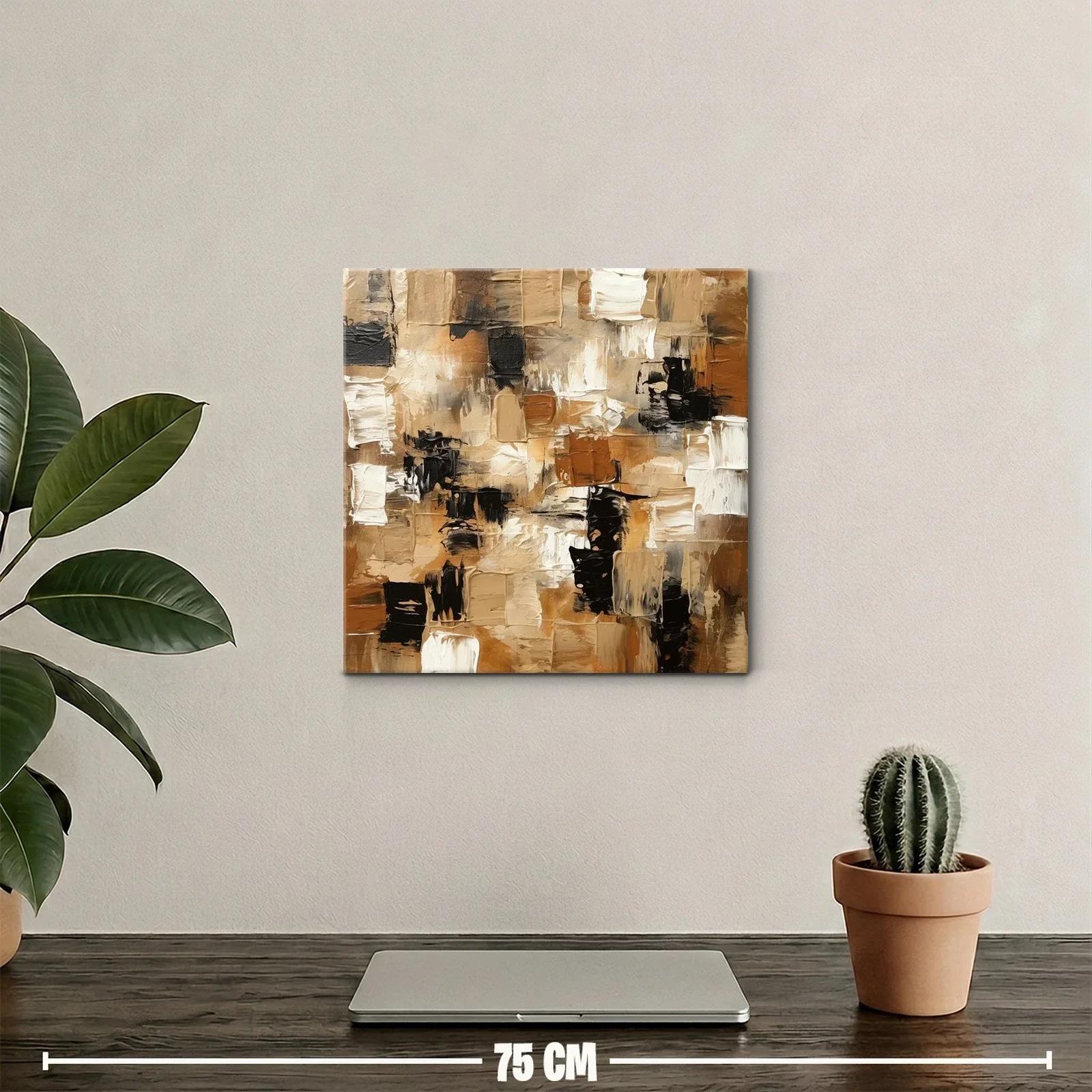 Arte abstracto en tonos tierra cálidos y contrastes neutros — miniatura 2