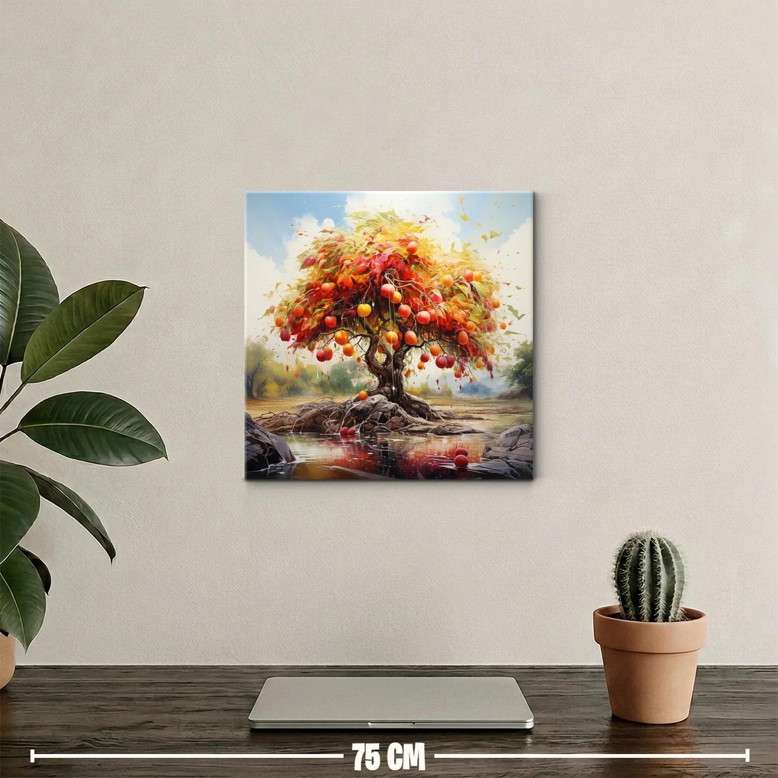 Árbol frutal con tonos cálidos en paisaje sereno — miniatura 2