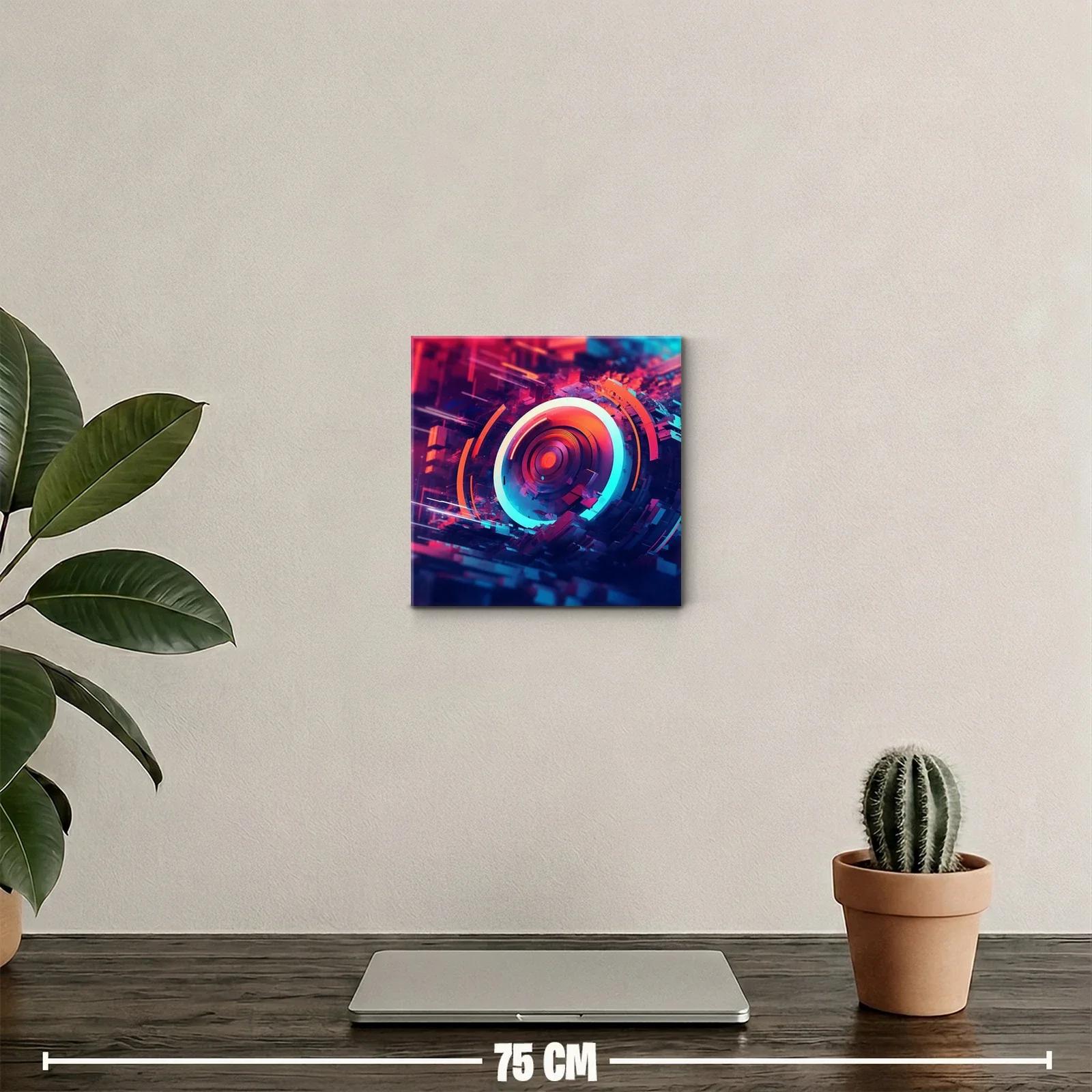 Cuadro Abstracto Círculos Luminosos en Movimiento — miniatura 2