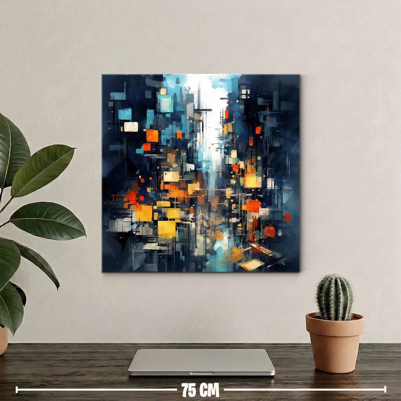 Composición abstracta con luces cálidas y tonos fríos — miniatura 2