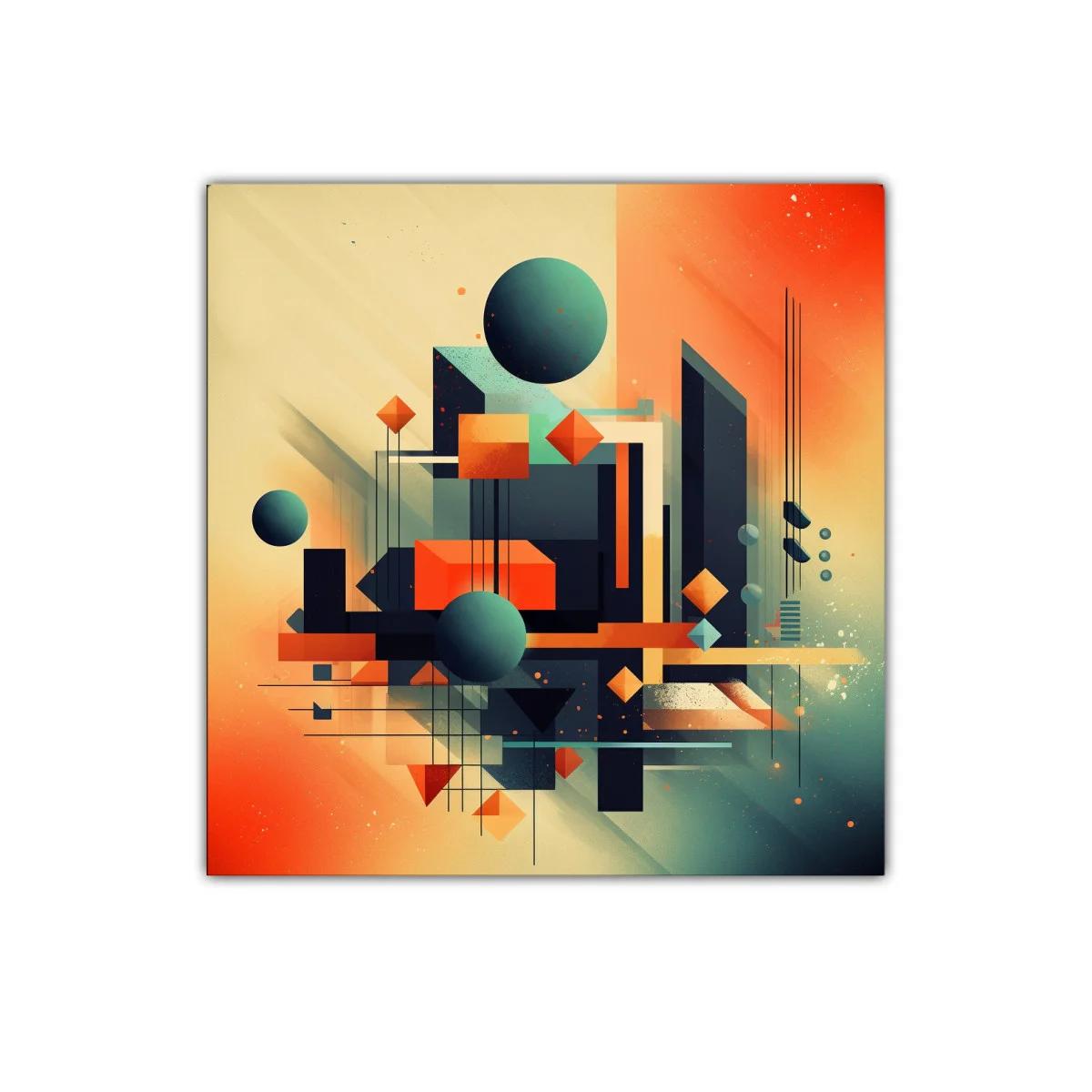 Composición abstracta con formas geométricas y colores vibrantes — imagen principal