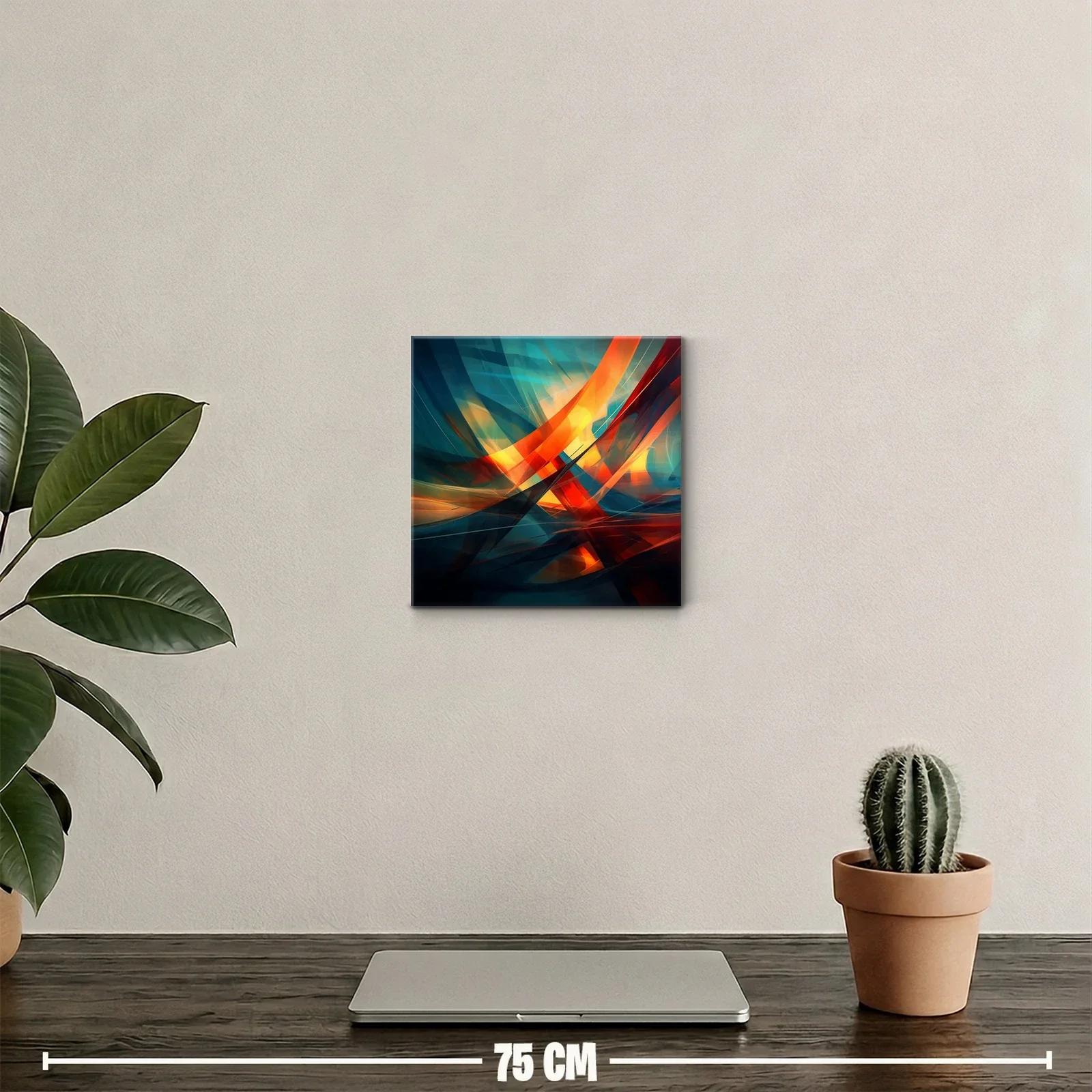 Composición abstracta con formas dinámicas y colores cálidos — miniatura 2
