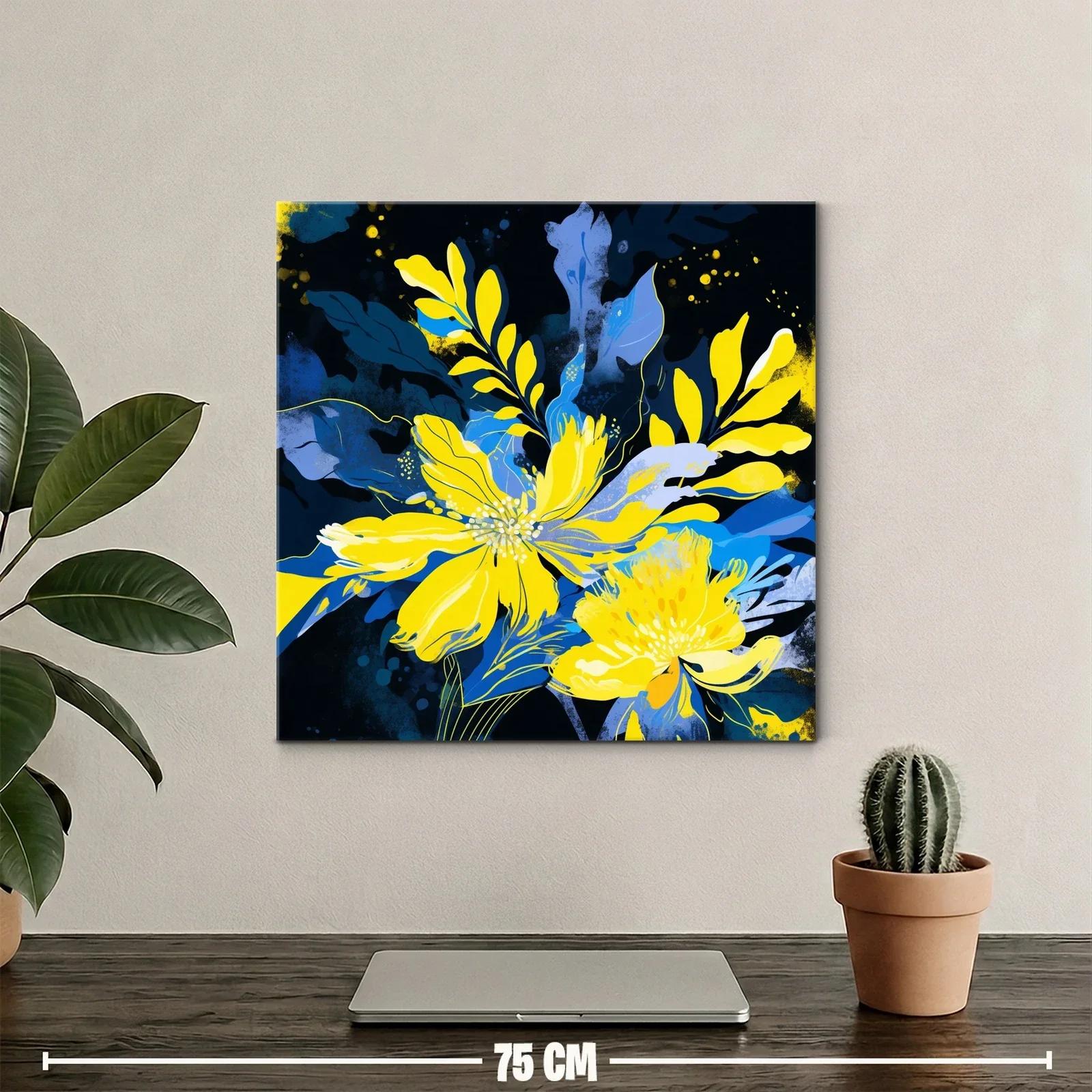 Flores vibrantes en tonos amarillos y azules expresivos — miniatura 2