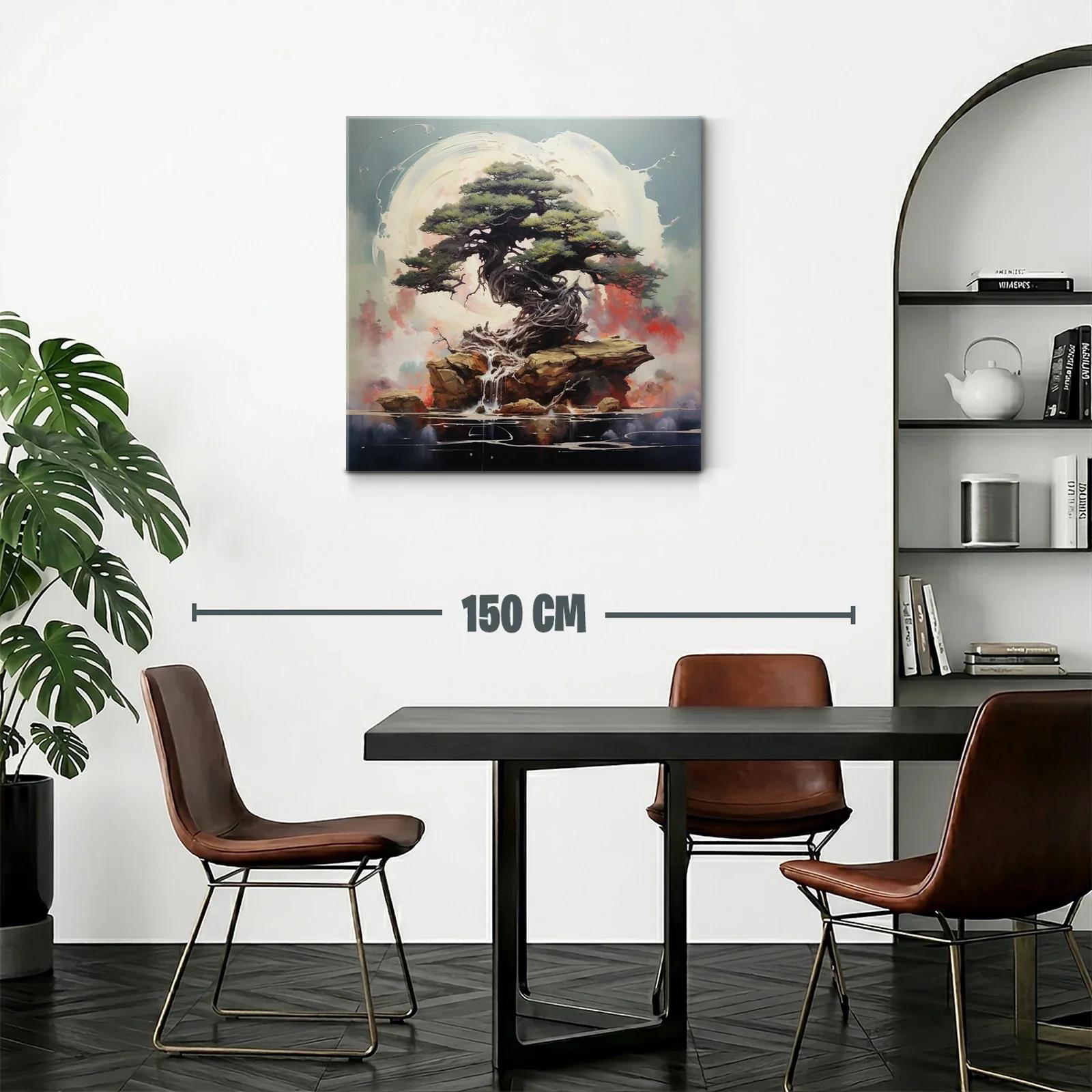 Árbol antiguo sobre rocas con fondo etéreo y luz suave — miniatura 2