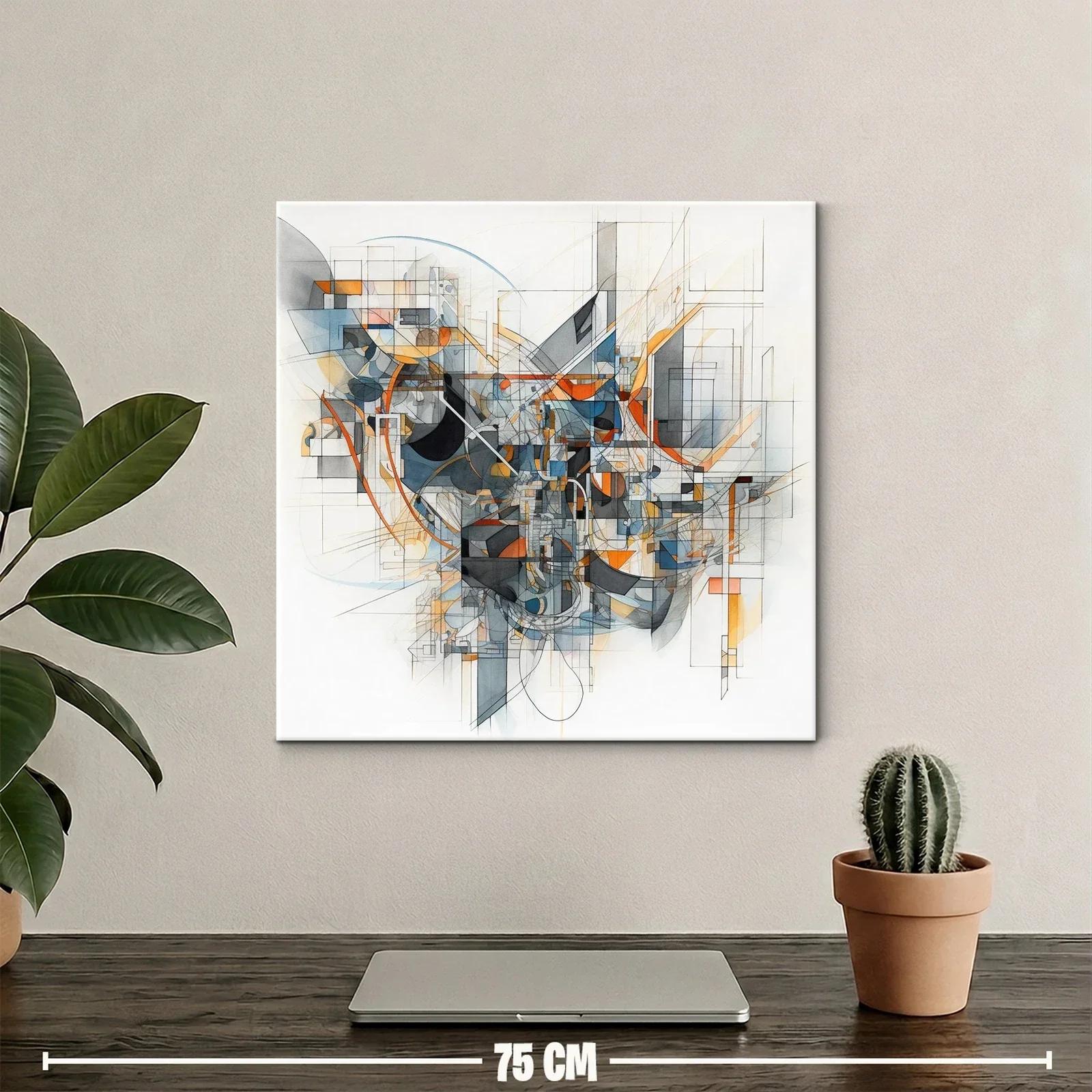 Composición abstracta con líneas geométricas y tonos cálidos — miniatura 2