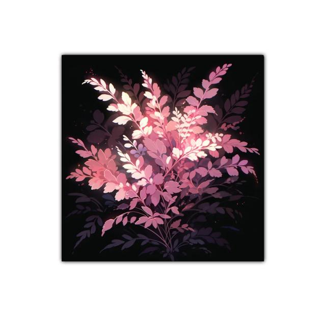 Decorativo ramo floral en tonos rosa y lila sobre fondo negro