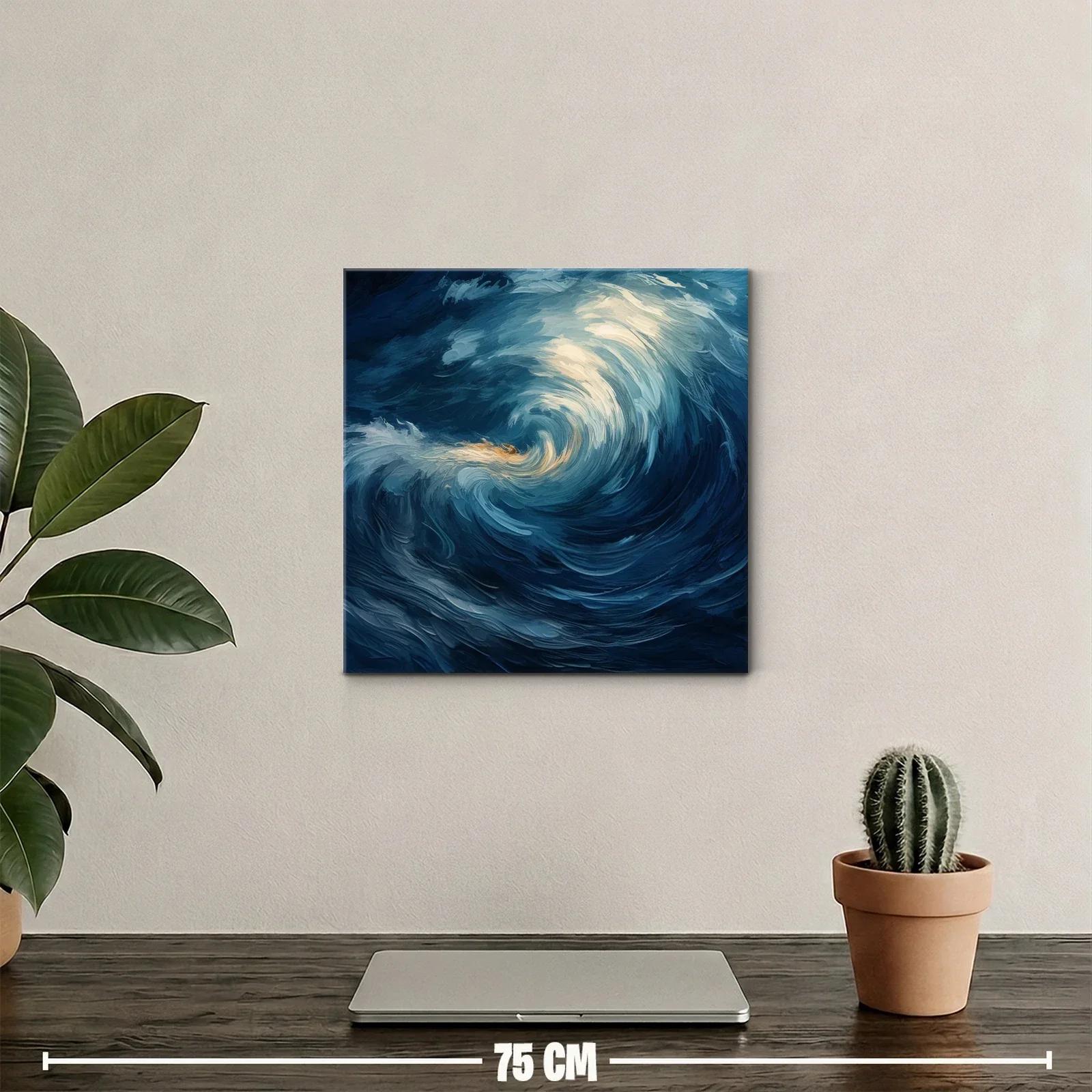 Espiral de Olas en Tonos Azul Profundo y Crema — miniatura 2