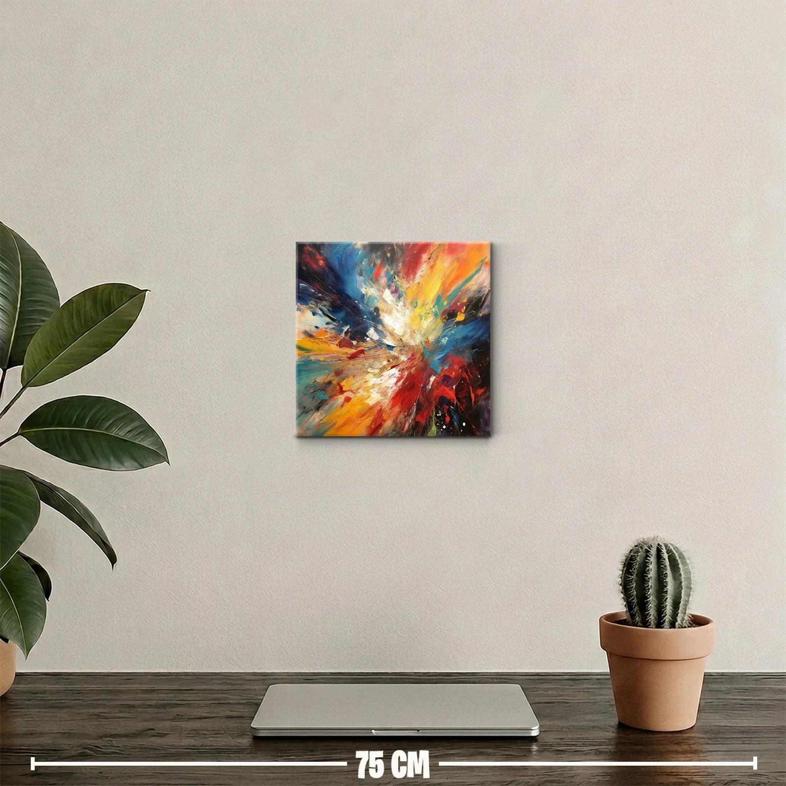Cuadro abstracto con explosión vibrante de color y energía — miniatura 2