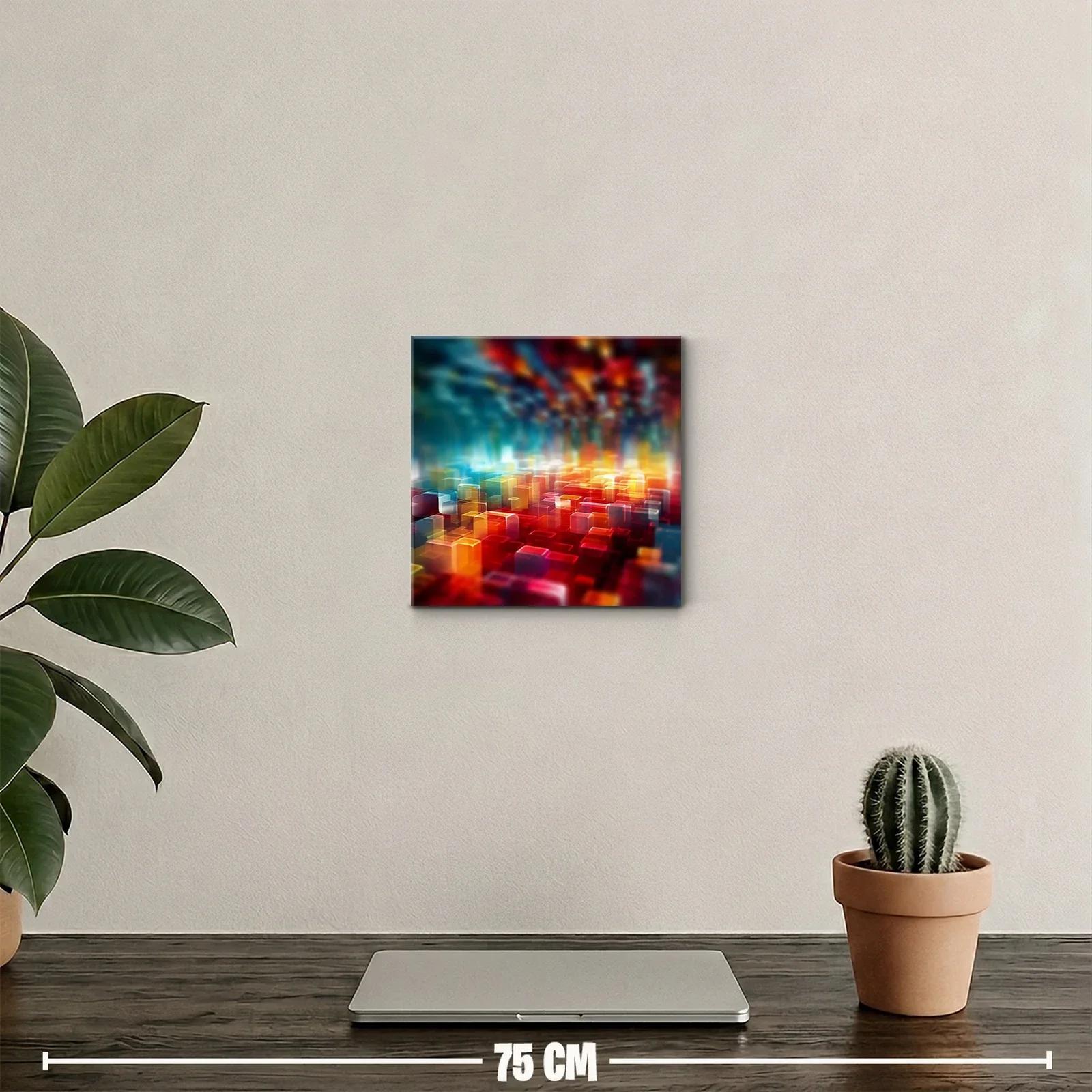 Arte abstracto con bloques de colores vibrantes y luces intensas — miniatura 2