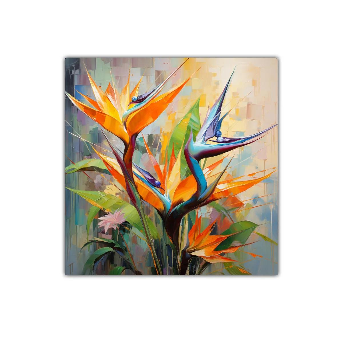 Cuadro vibrante con flores exóticas y colores intensos — imagen principal