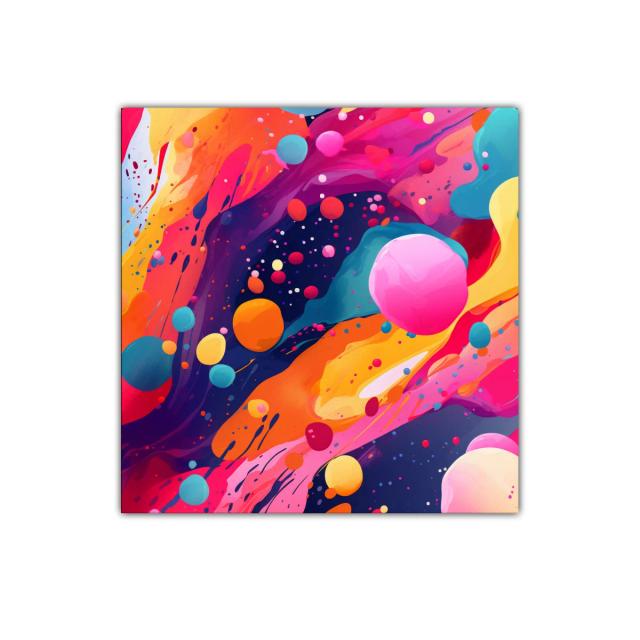 Cuadro decorativo con formas abstractas y colores vibrantes