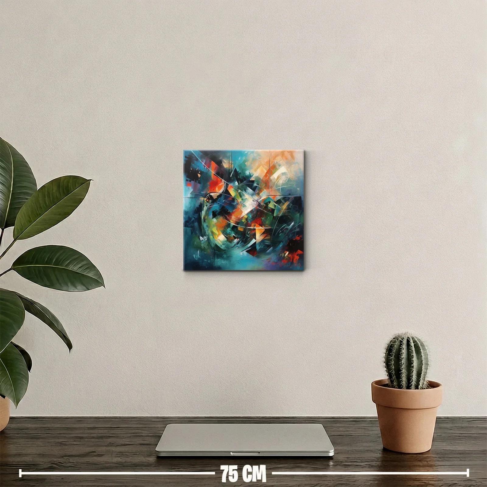 Cuadro abstracto con explosión de colores vibrantes y dinámicos — miniatura 2