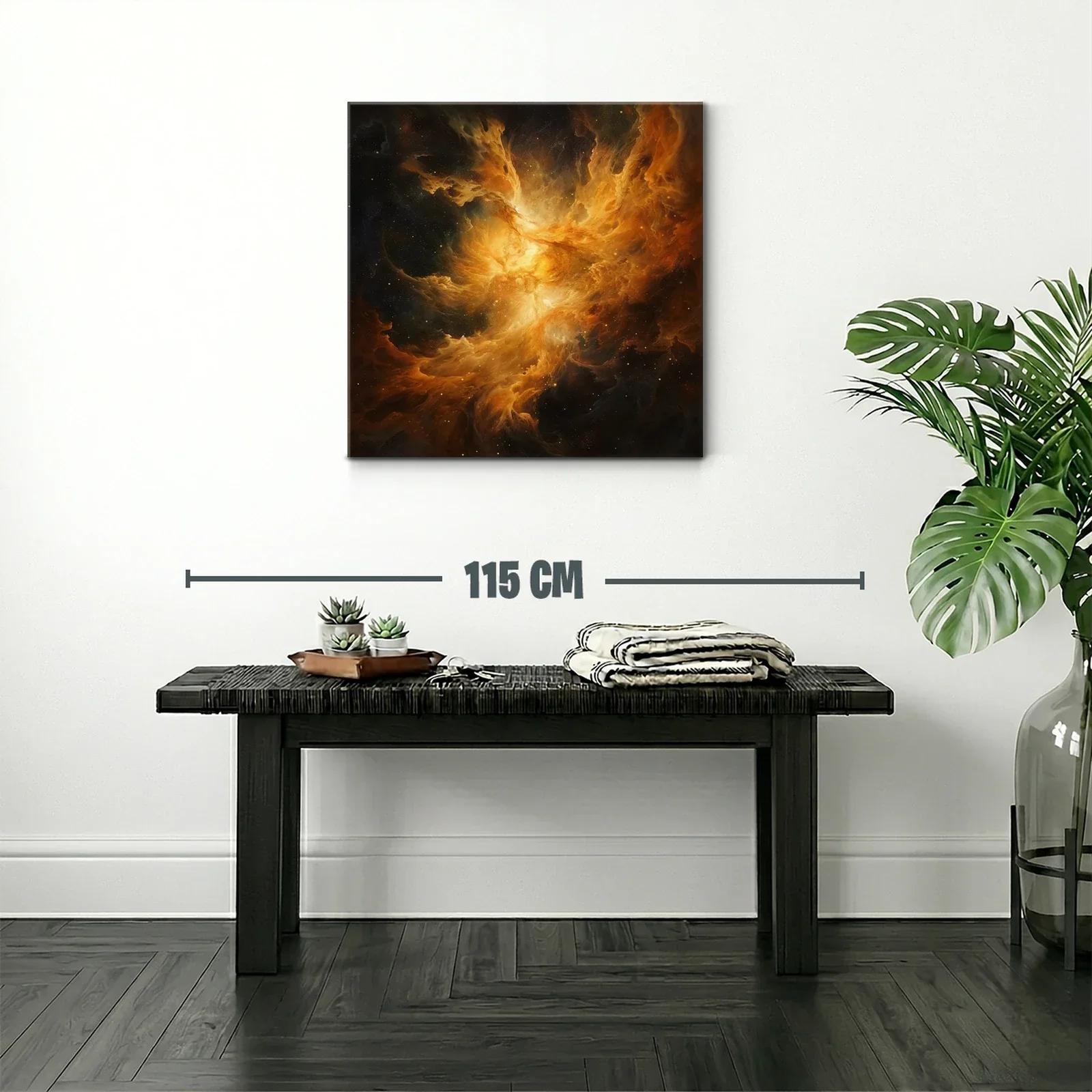 Cuadro de nebulosa cósmica en tonos cálidos intensos — miniatura 2