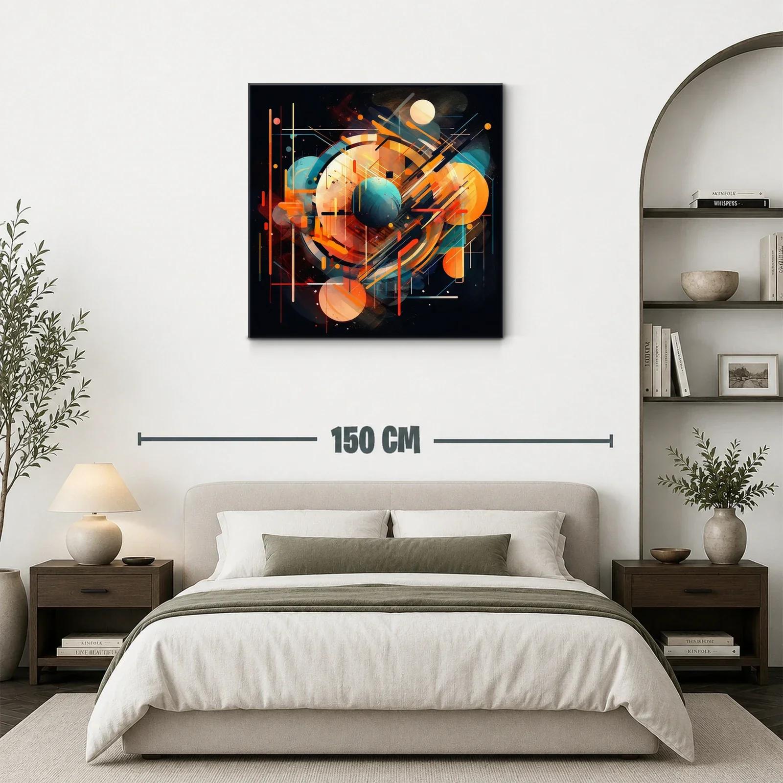 Composición abstracta geométrica con esferas y líneas dinámicas — miniatura 3