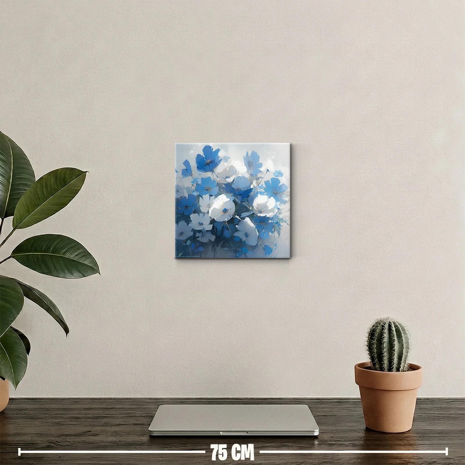 Bouquet elegante de flores azules y blancas con delicadeza natural — miniatura 2