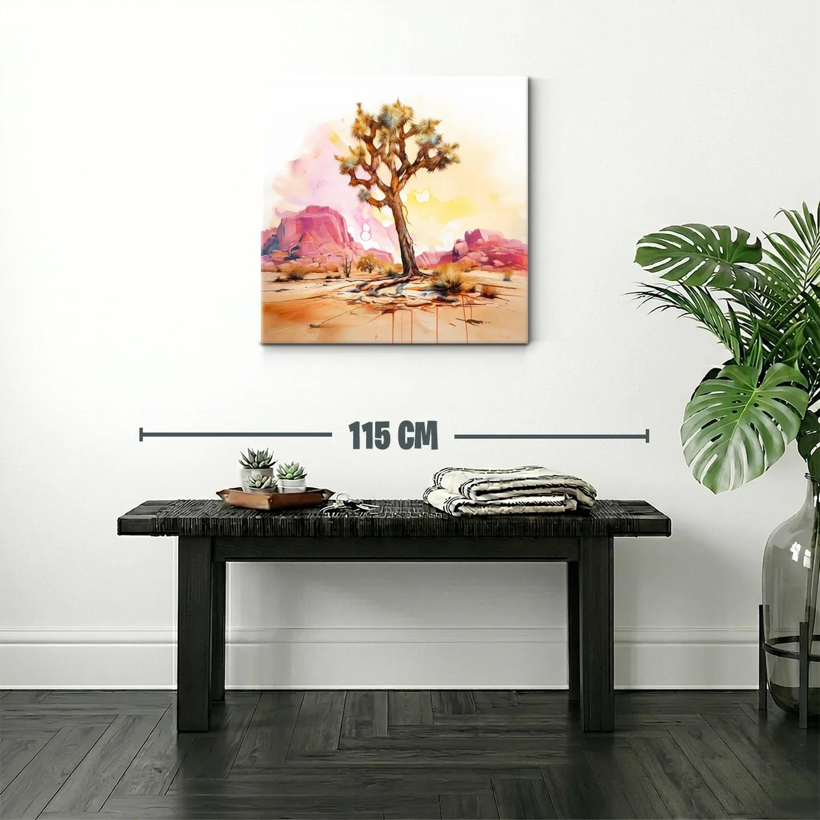 Árbol solitario en paisaje desértico cálido y vibrante — miniatura 2
