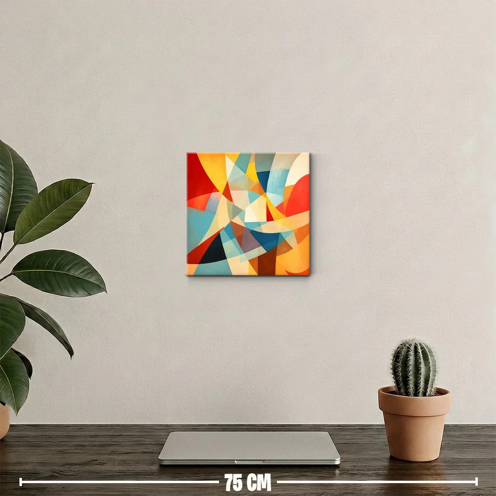 Cuadro abstracto con dinamismo y colores vibrantes — miniatura 2