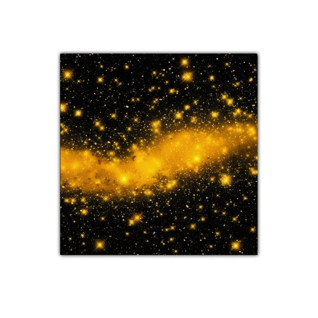 Cuadro Estelar con Destellos Dorados y Fondo Oscuro
