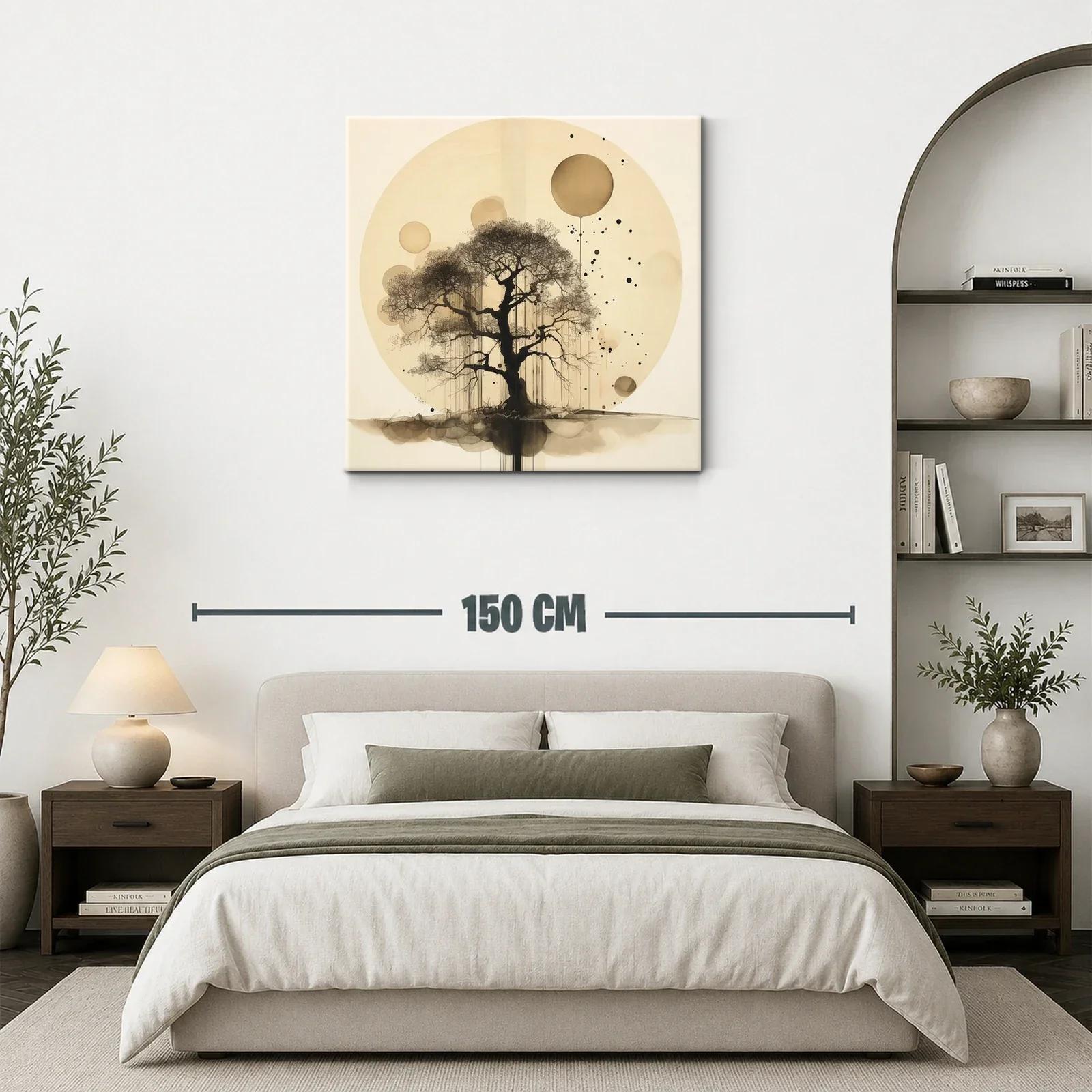 Árbol abstracto con círculos en tonos sepia — miniatura 3