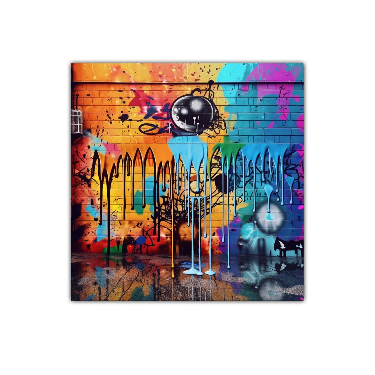 Arte urbano con colores vibrantes y efecto dripping — imagen principal