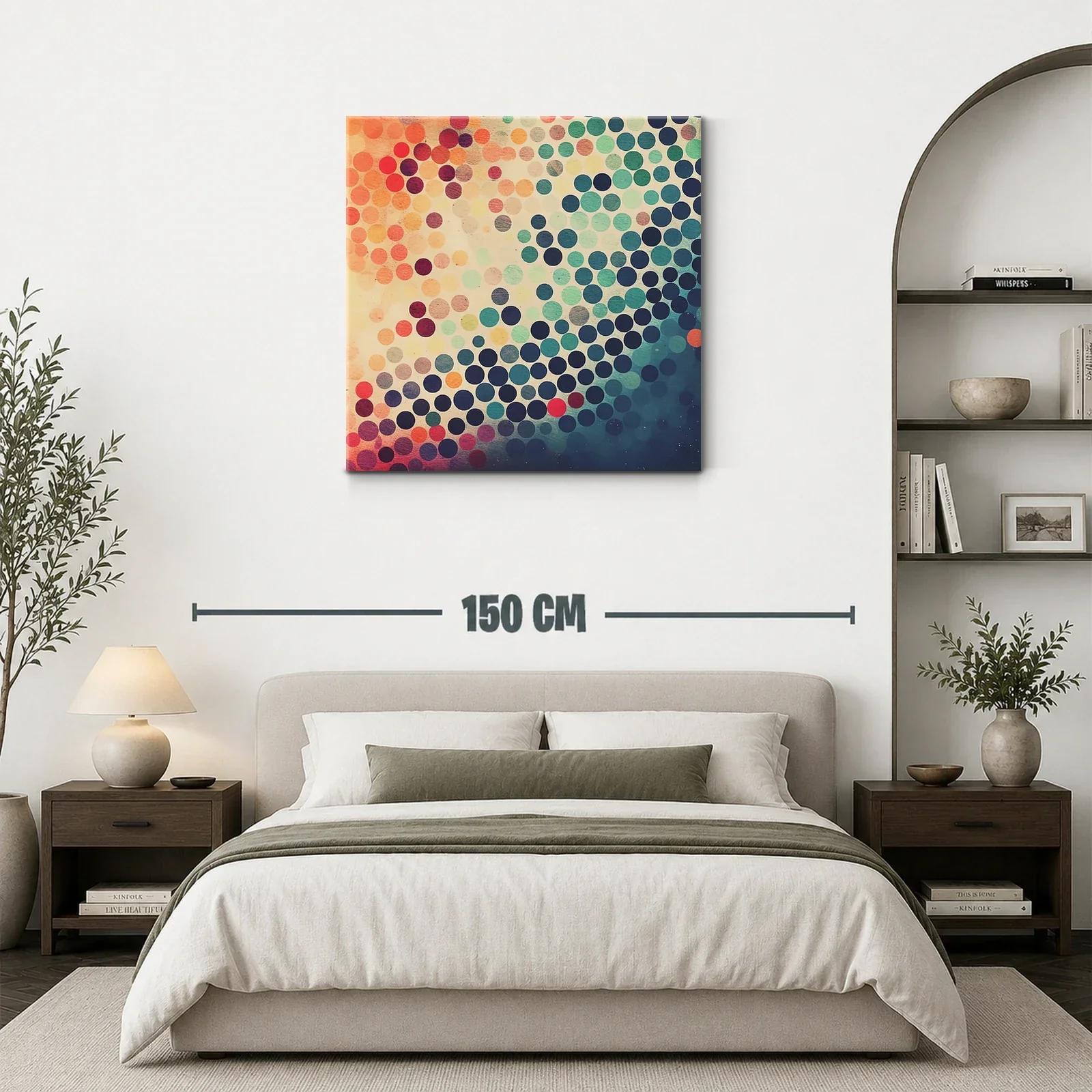 Composición abstracta de círculos en tonos cálidos y fríos — miniatura 3