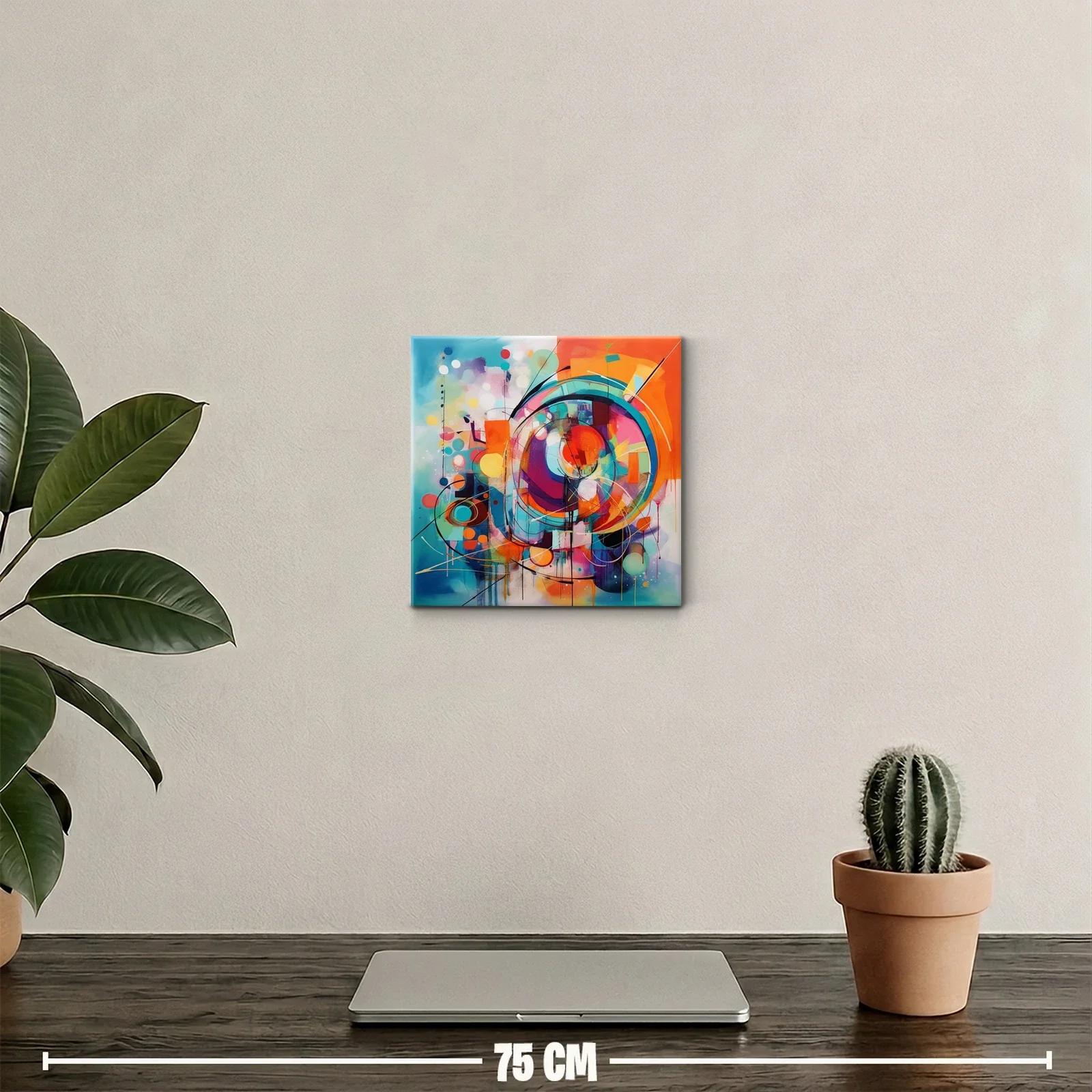 Cuadro decorativo abstracto con vibrantes formas geométricas — miniatura 2