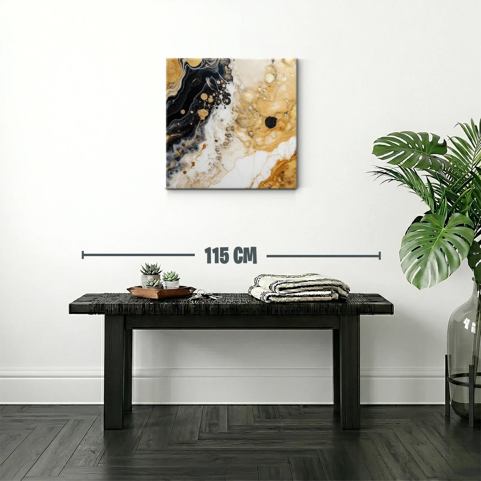 Arte abstracto de vetas doradas y contrastes intensos — miniatura 2