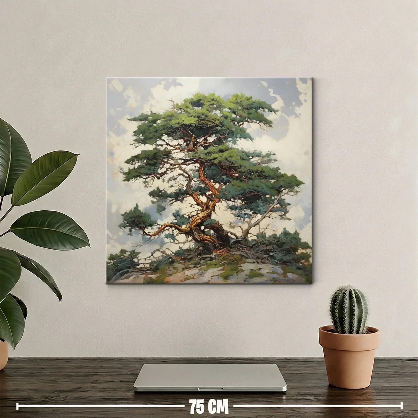 Árbol solitario con ramas retorcidas y follaje verde — miniatura 2