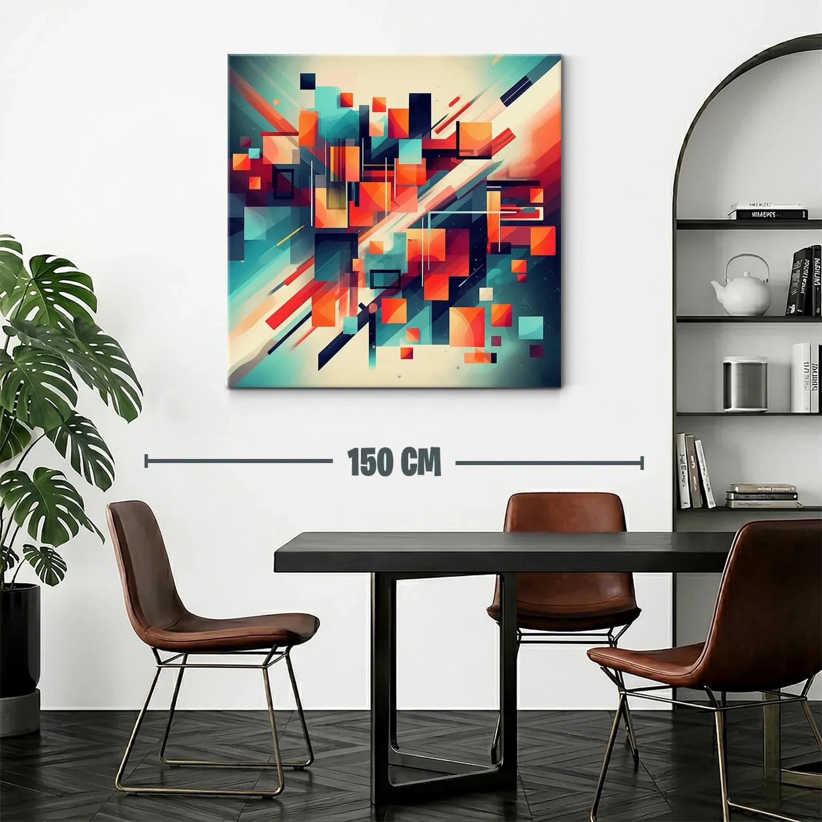 Composición abstracta vibrante con tonos cálidos y fríos — miniatura 2
