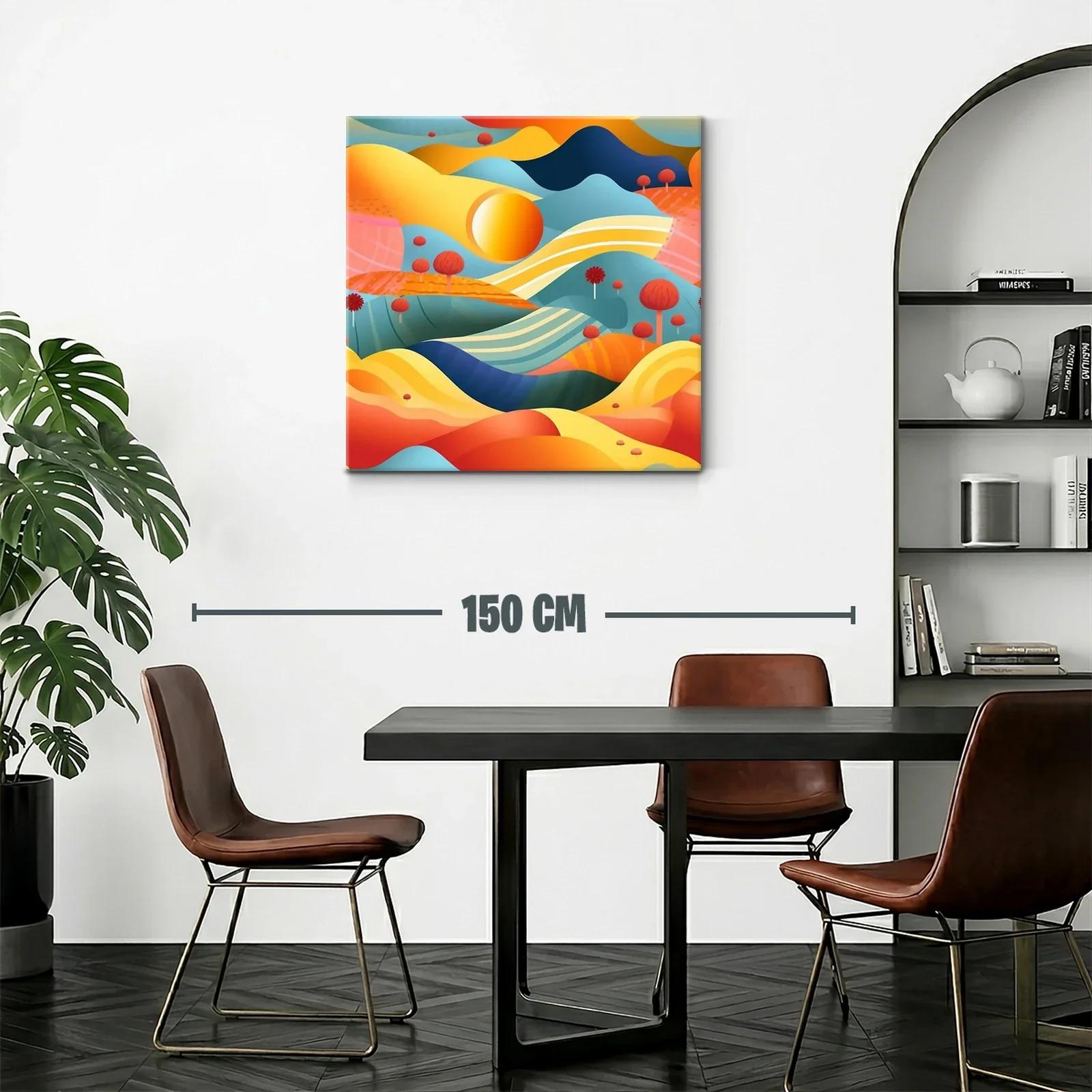 Paisaje abstracto en ondas cálidas y tonos vibrantes — miniatura 2