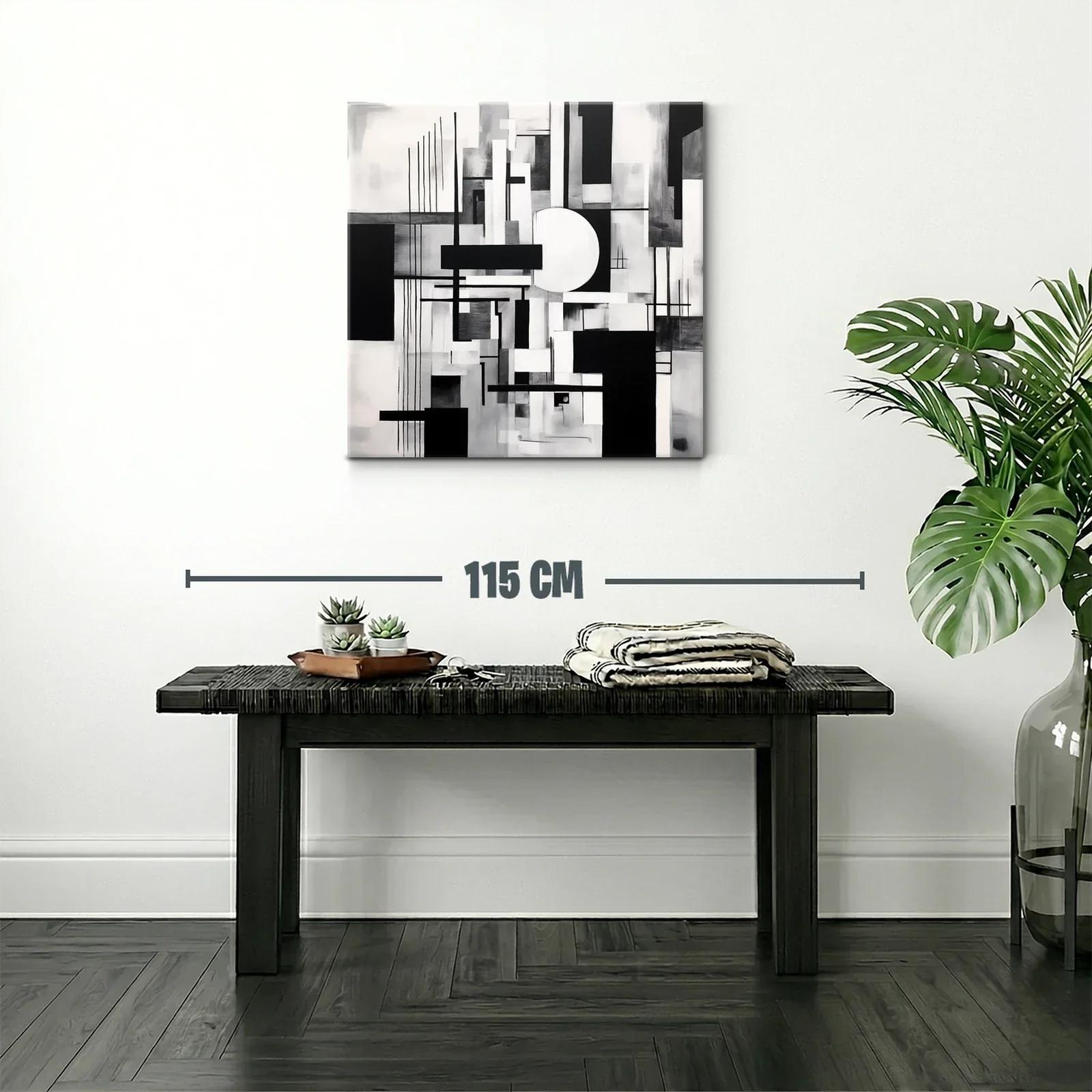 Composición abstracta en blanco y negro geométrica y elegante — miniatura 2