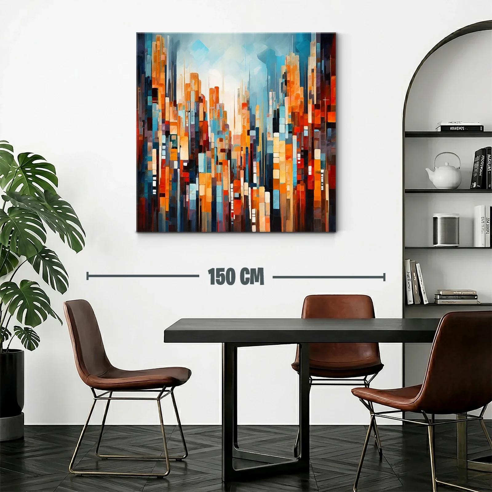 Abstracto vibrante de ciudad con tonos cálidos y fríos — miniatura 2