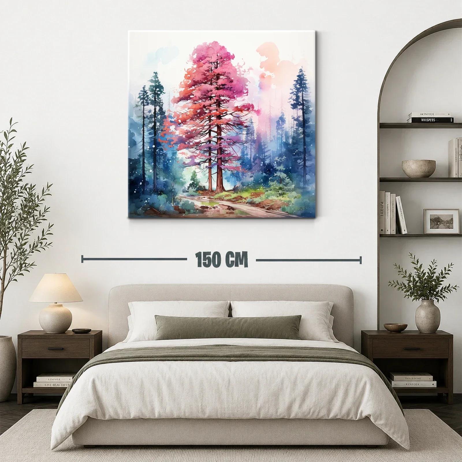 Bosque onírico con árboles en tonos rosas y azules — miniatura 3