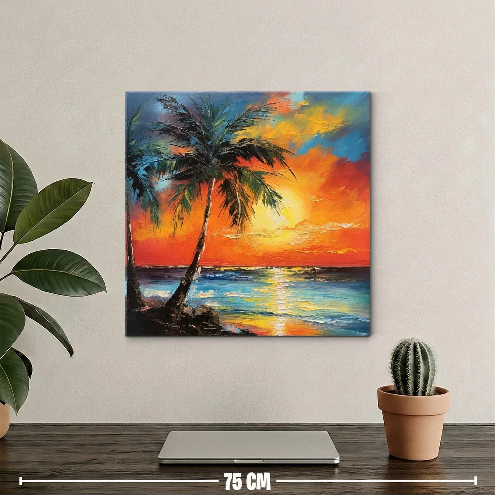 Atardecer tropical con palmeras y mar vibrante — miniatura 2