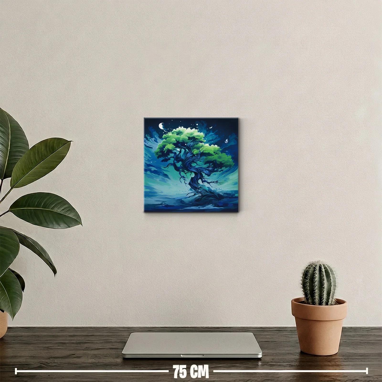 Árbol fantástico con tonos azulados y verdes vibrantes — miniatura 2