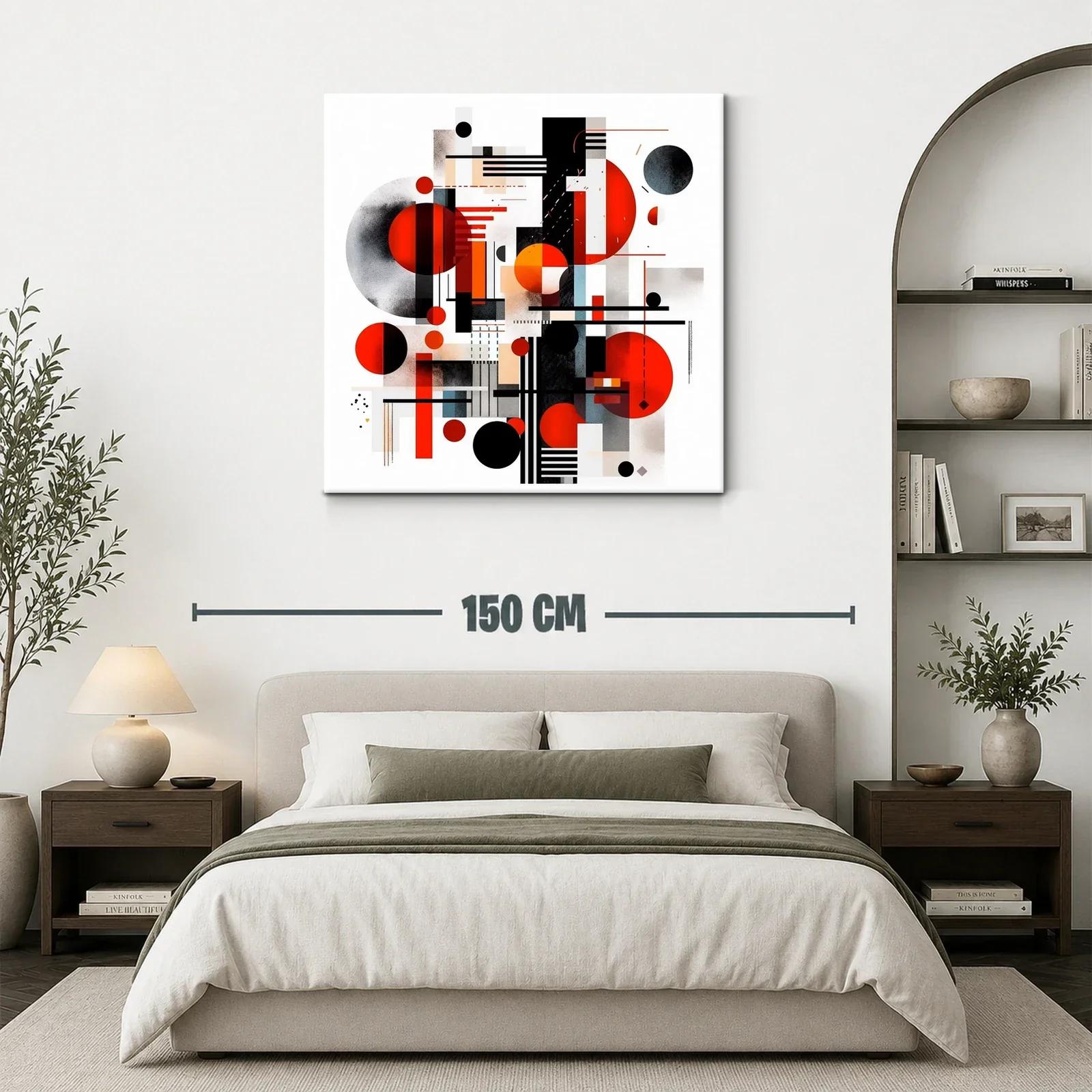 Composición abstracta con formas geométricas en rojo y negro — miniatura 3