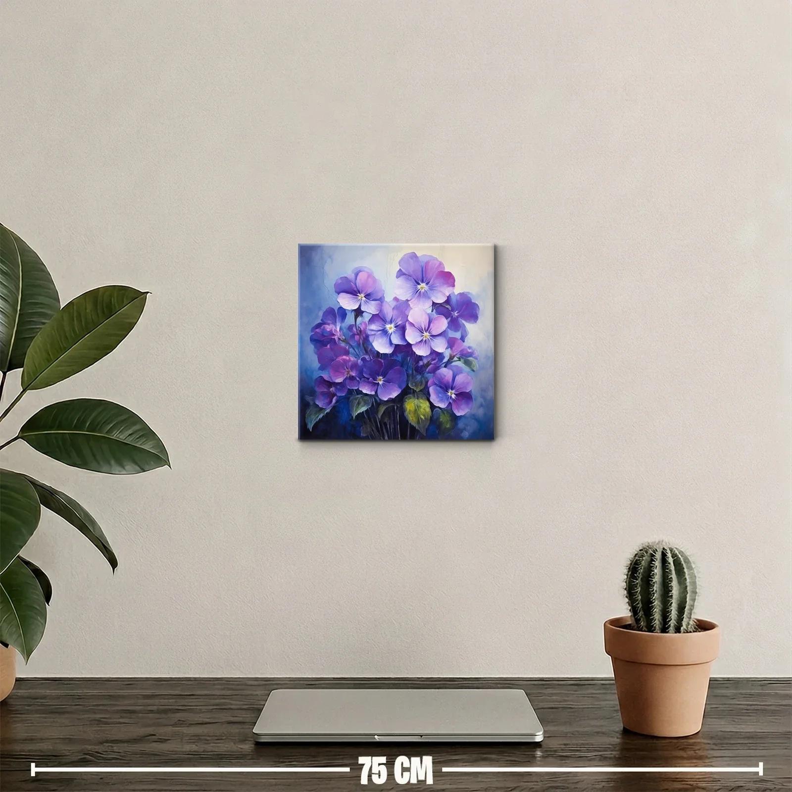 Cuadro con delicadas flores en tonos violeta y azul — miniatura 2
