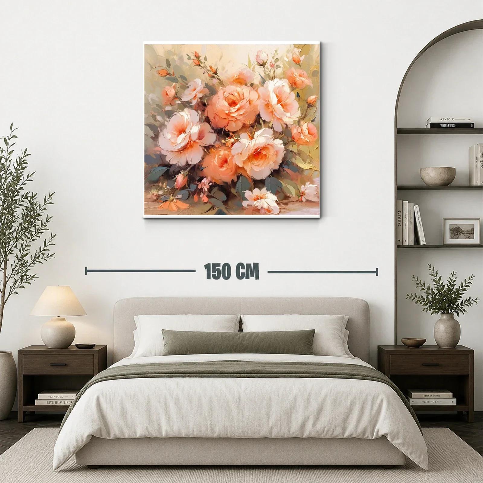 Ramo delicado de rosas en tonos melocotón y beige — miniatura 3