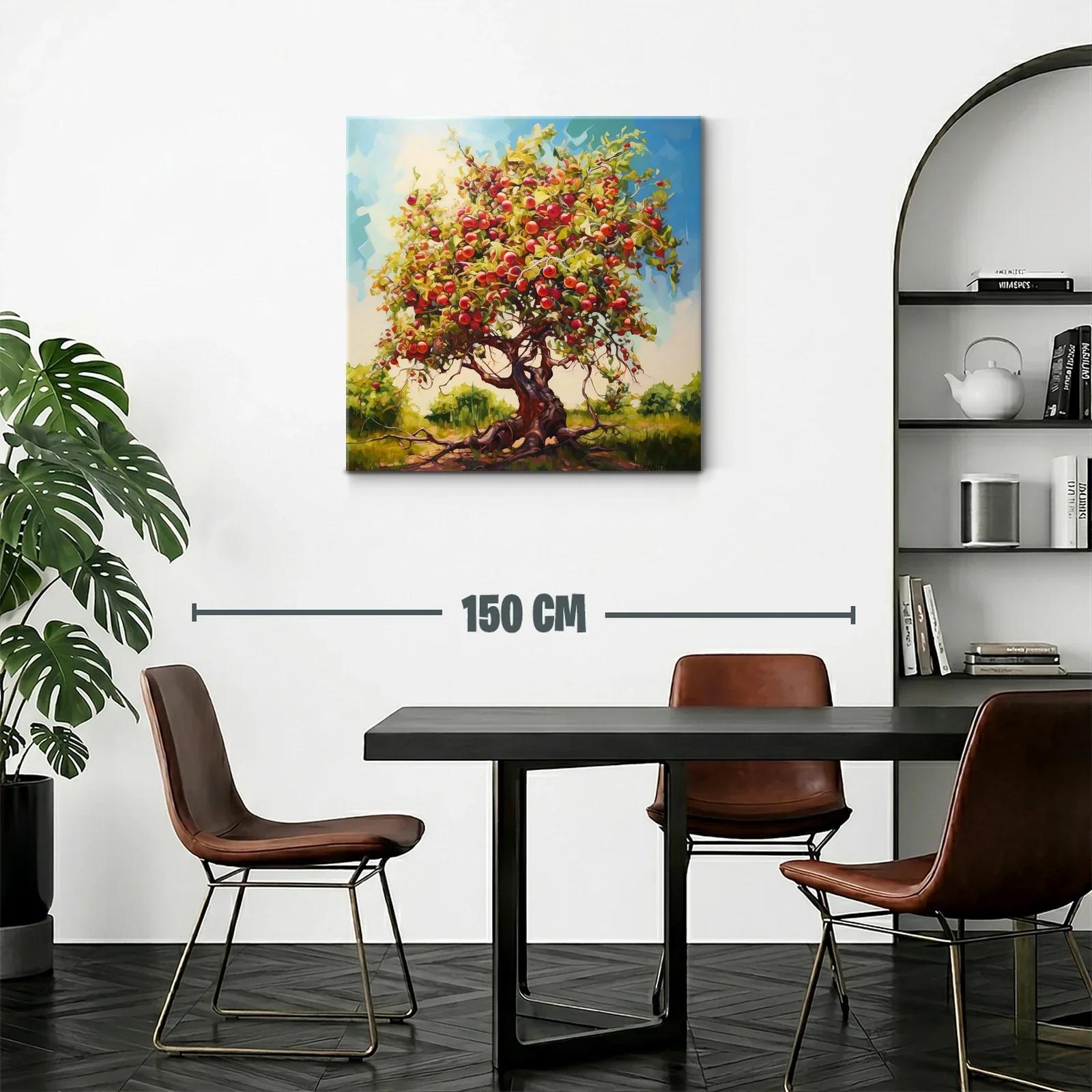Árbol rebosante de manzanas en paisaje soleado — miniatura 2