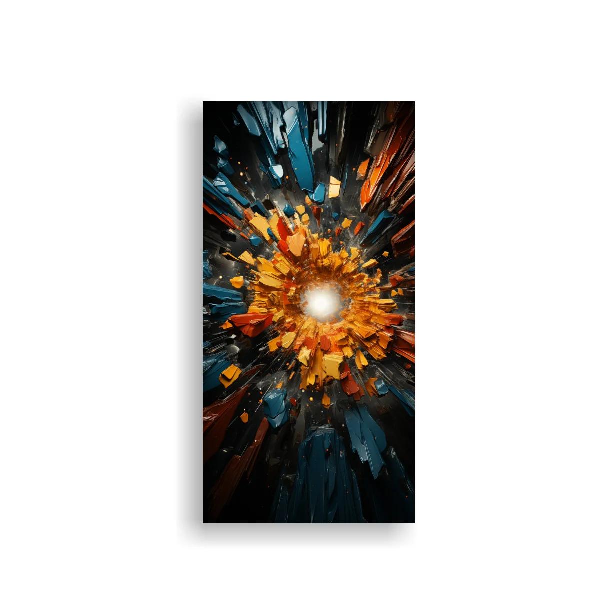 Cuadro explosión abstracta de luz con destellos geométricos