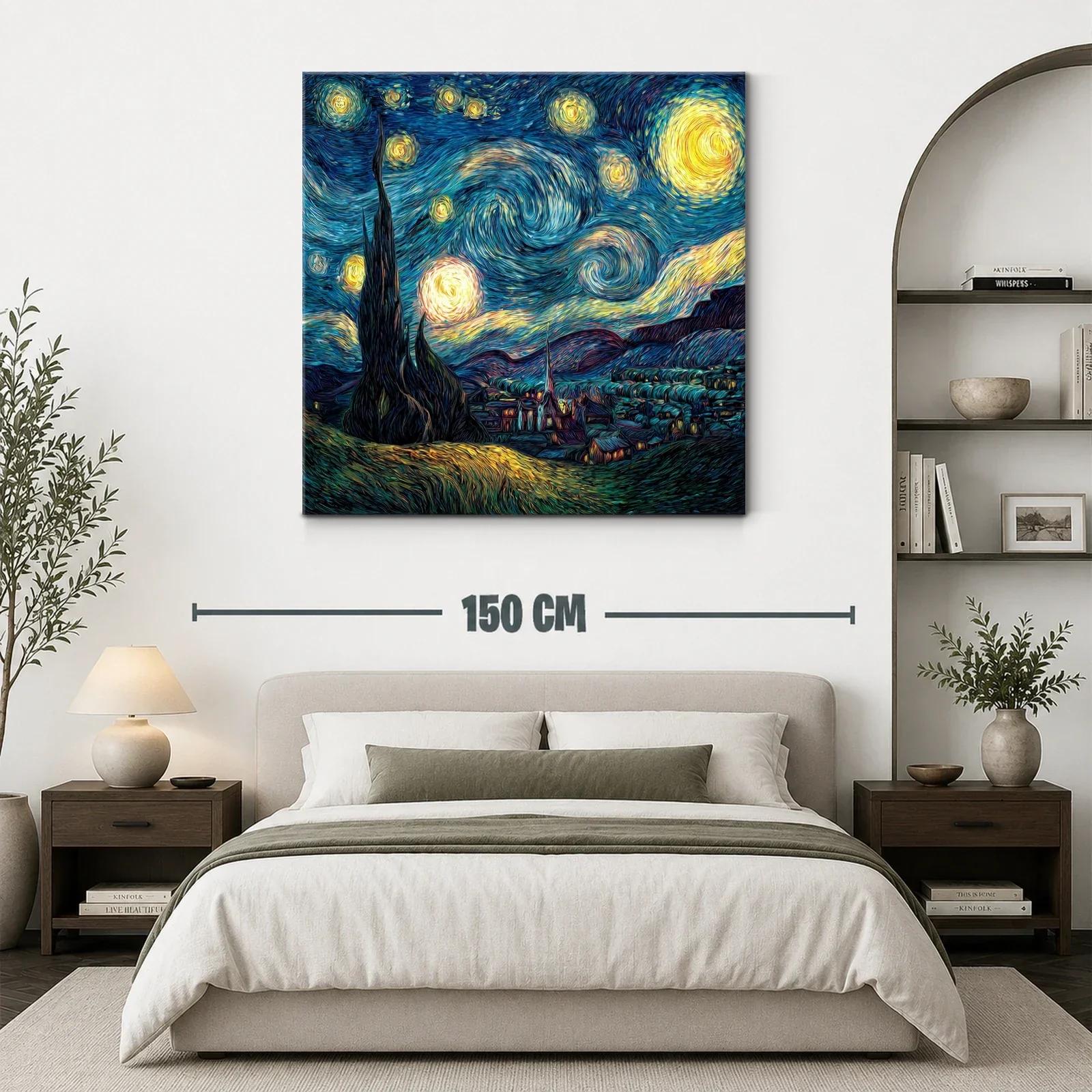 Noche estrellada con cielo vibrante y paisaje nocturno — miniatura 3