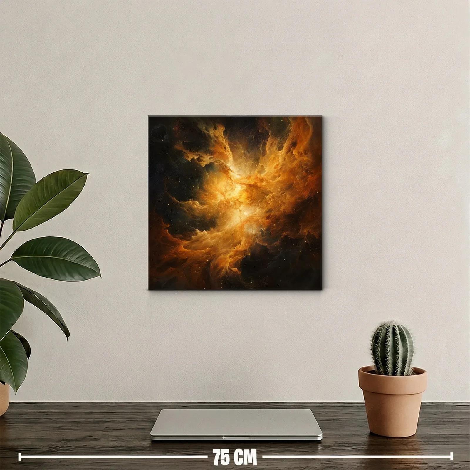 Cuadro de nebulosa cósmica en tonos cálidos intensos — miniatura 2
