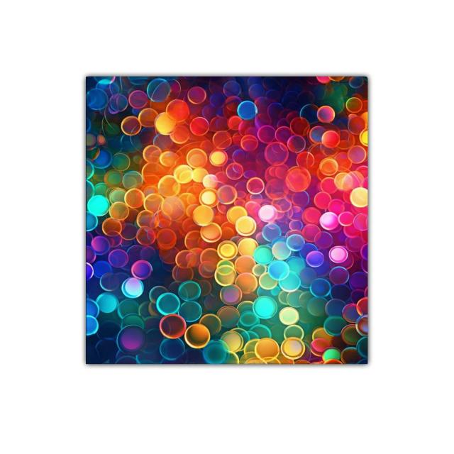 Cuadro decorativo abstracto con burbujas de colores