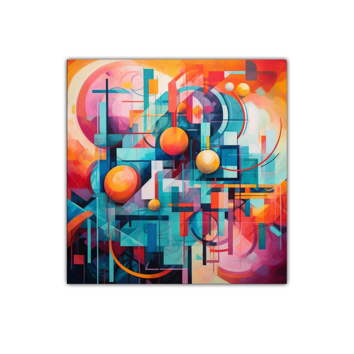 Cuadro abstracto con formas geométricas y colores vibrantes — imagen principal