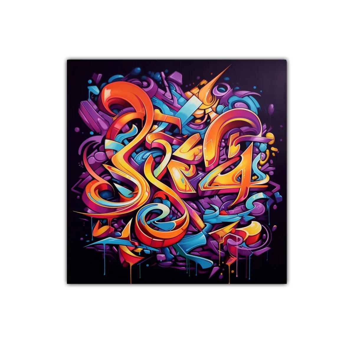 Cuadro abstracto vibrante con formas dinámicas y colores intensos — miniatura 1
