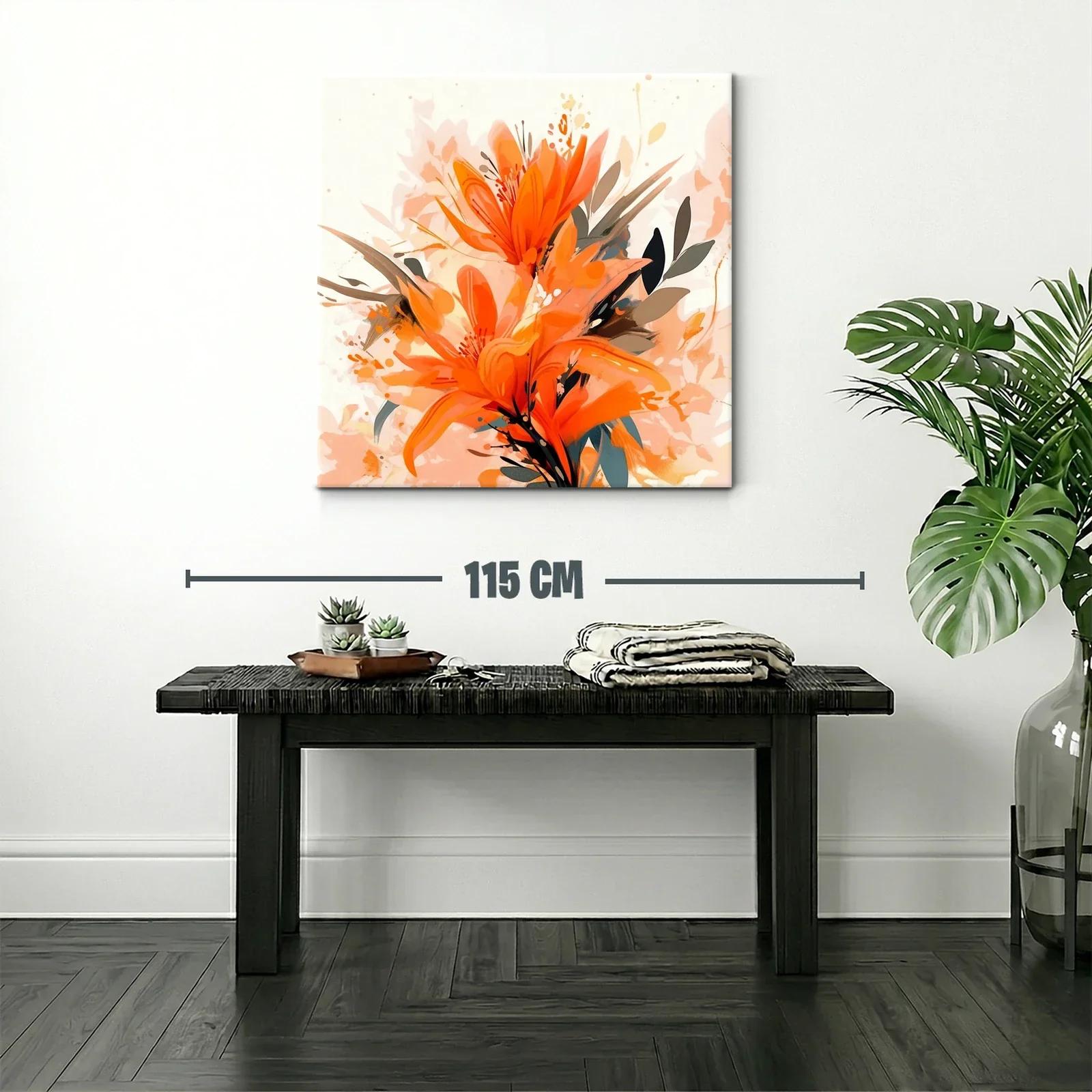 Composición floral vibrante en tonos naranja y tierra — miniatura 2