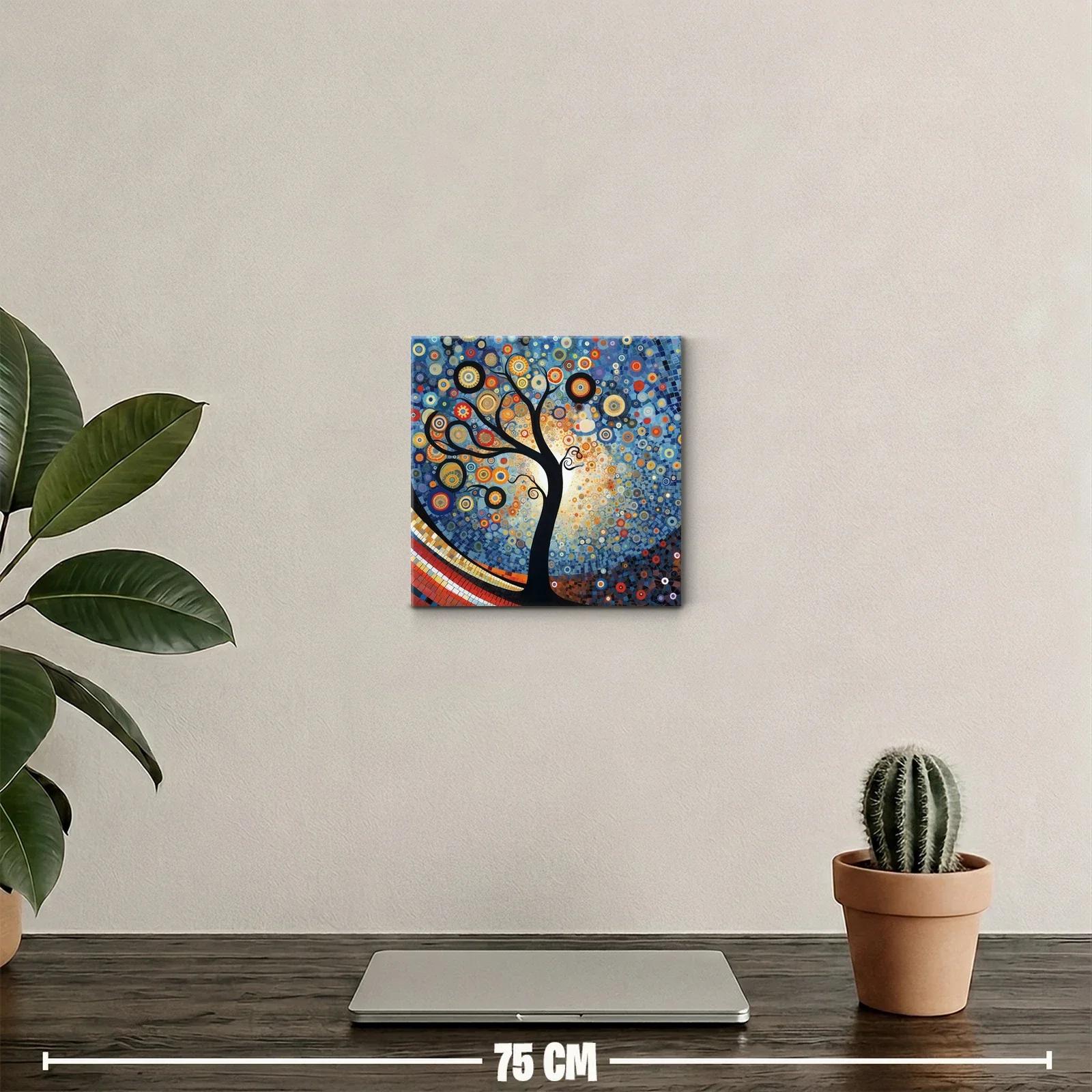 Árbol estilizado con círculos vibrantes y fondo azul — miniatura 2