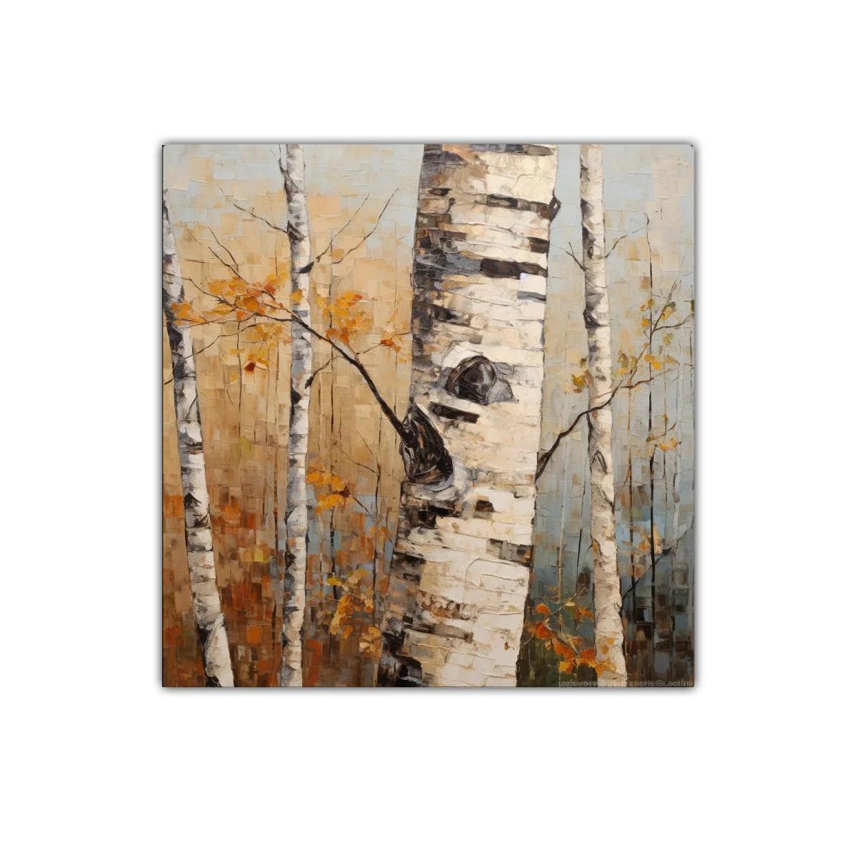 Bosque de abedules con hojas otoñales doradas — imagen principal