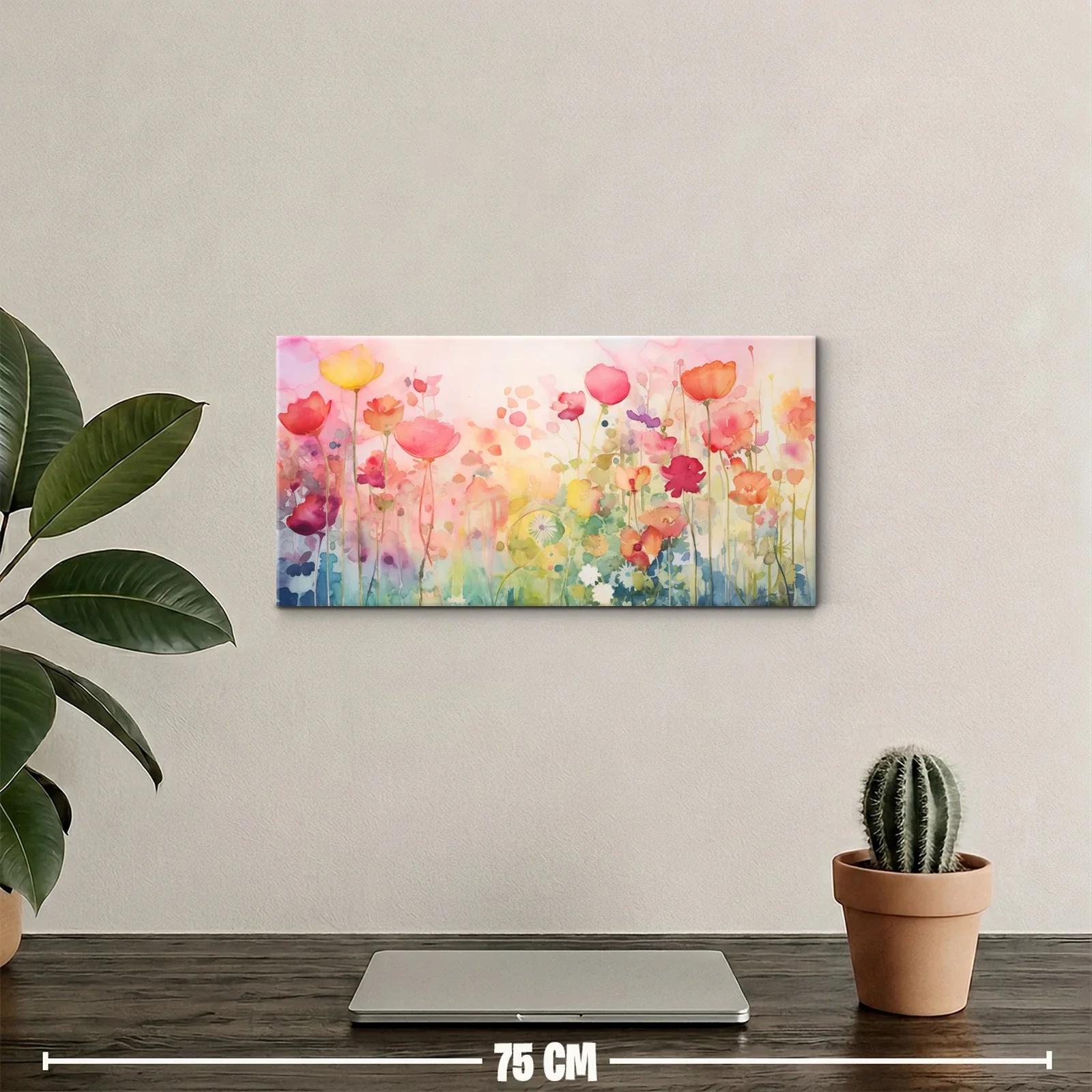 Cuadro campo de amapolas con veladuras de color — miniatura 2